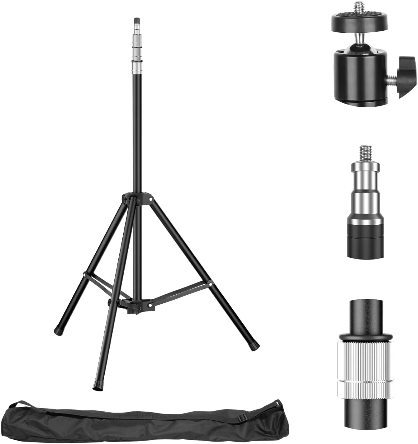 پایه نور عکاسی، سه پایه تاشو معکوس قابل حمل 280 سانتی متری با کیف حمل و سر توپی چرخان 360 درجه، پایه سه پایه آلومینیومی برای ویدئو، دوربین، سافت باکس، چتر، مراسم عروسی پایه نور عکاسی، سه پایه تاشو معکوس قابل حمل 280 سانتی متری با کیف حمل و سر توپی چرخان 360 درجه، پایه سه پایه آلومینیومی برای ویدئو، دوربین، سافت باکس، چتر، مراسم عروسی