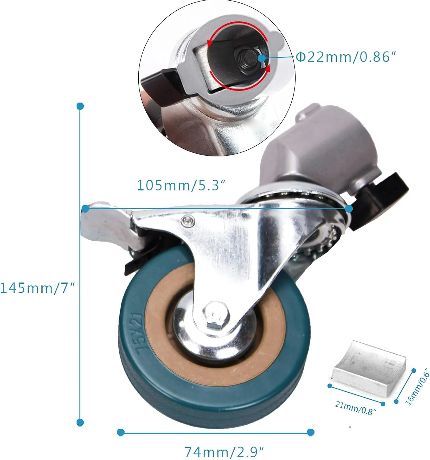چرخ های گردان سه تایی استودیو برای پایه های نور و بوم با قطر پایه فقط 22 میلی متر