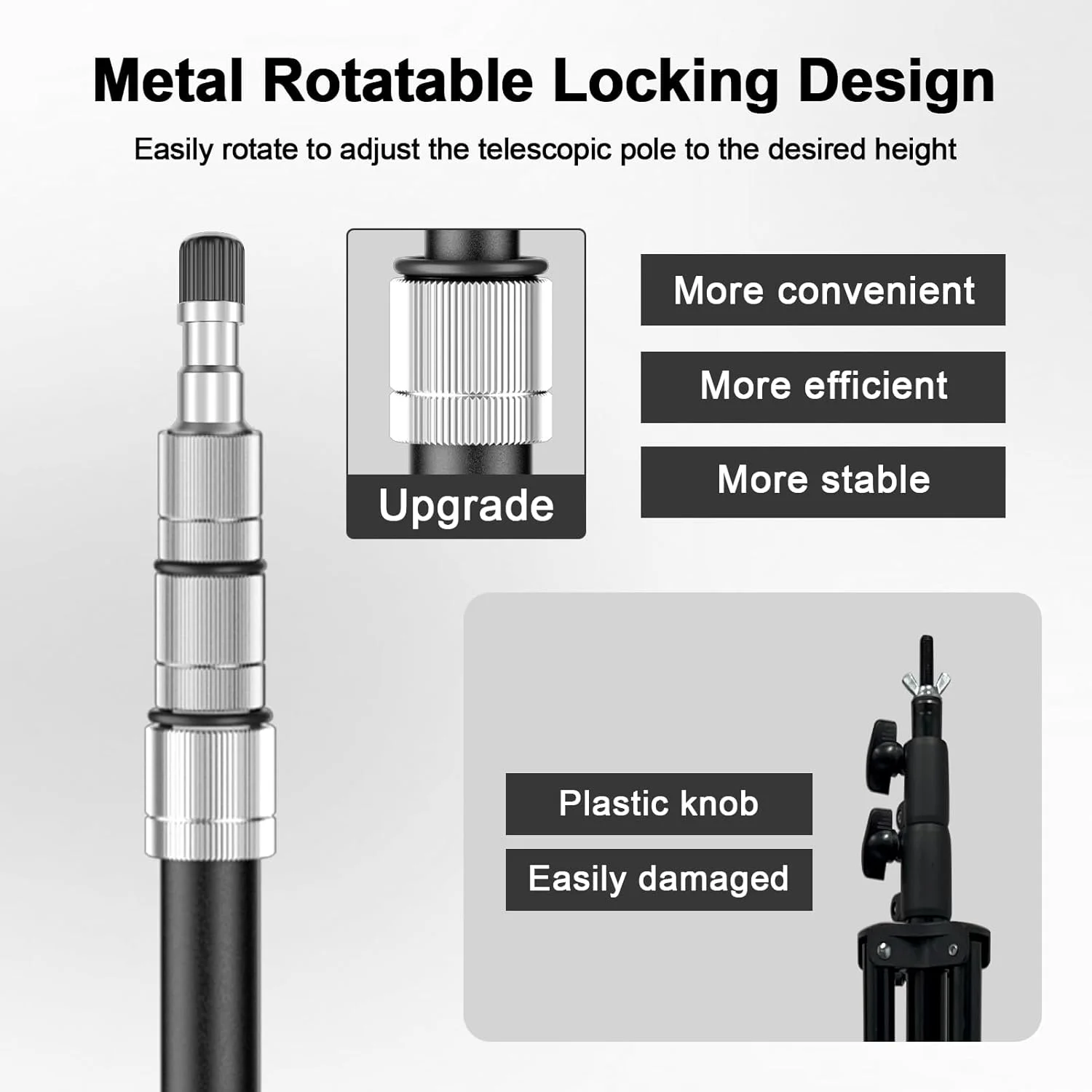 پایه نور عکاسی، سه پایه تاشو معکوس قابل حمل 280 سانتی متری با کیف حمل و سر توپی چرخان 360 درجه، پایه سه پایه آلومینیومی برای ویدئو، دوربین، سافت باکس، چتر، مراسم عروسی
