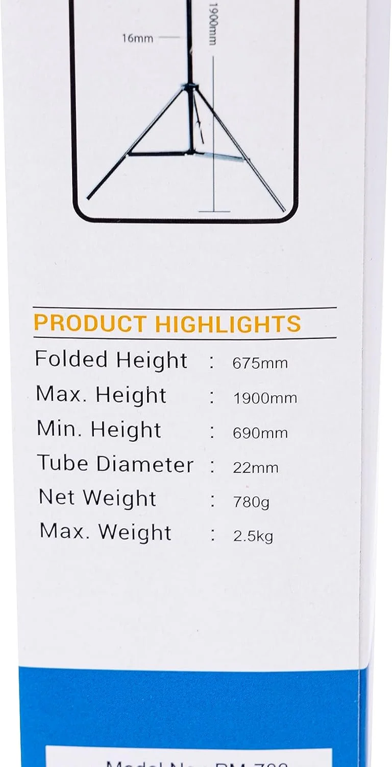 پایه نور پرومِیج PM-703 به همراه کیف، پایه نور 280 سانتی‌متری برای نورپردازی عکاسی و فیلمبرداری، مناسب برای نور استودیویی یانگنو، فلاش استودیویی گودکس و نور و فلاش استودیویی آپرچر