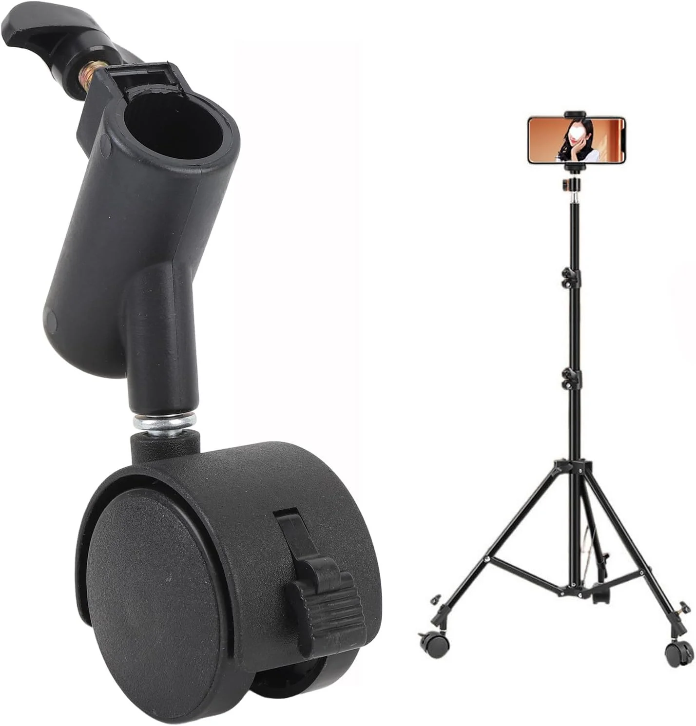 مجموعه 3 عددی چرخ های گردان حرفه ای، 16 میلی متری ضد لغزش با چرخش 360 درجه برای پایه نور عکاسی و پایه C با ترمز برای استودیو و ویدیو