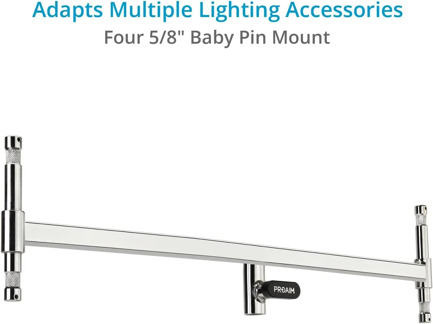 سر دوتایی PROAIM 5/8" - به سرعت چندین نور و لوازم جانبی خود را بر روی یک پایه C نصب کنید | حداکثر چهار نور و لوازم جانبی را روی یک پایه نور پین کودک نصب کنید (P-LNKB-DH)