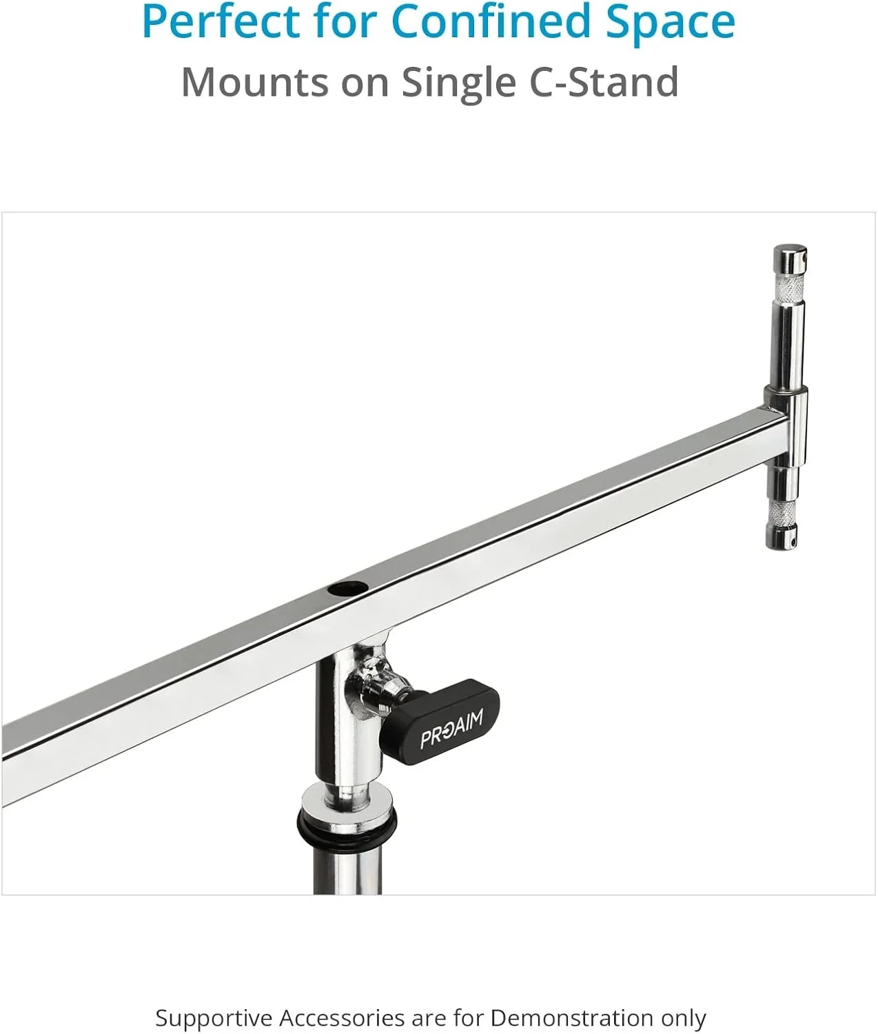 سر دوتایی PROAIM 5/8" - به سرعت چندین نور و لوازم جانبی خود را بر روی یک پایه C نصب کنید | حداکثر چهار نور و لوازم جانبی را روی یک پایه نور پین کودک نصب کنید (P-LNKB-DH)