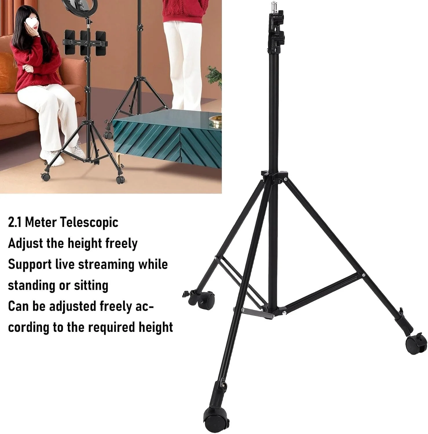 پایه نور سه پایه با چرخ، پایه نور تاشو عکاسی با چرخ، پایه چرخ دار قابل تنظیم عکاسی برای سافت باکس استودیویی، مونو لایت، رفلکتور پایه نور سه پایه با چرخ، پایه نور تاشو عکاسی با چرخ، پایه چرخ دار قابل تنظیم عکاسی برای سافت باکس استودیویی، مونو لایت، رفلکتور