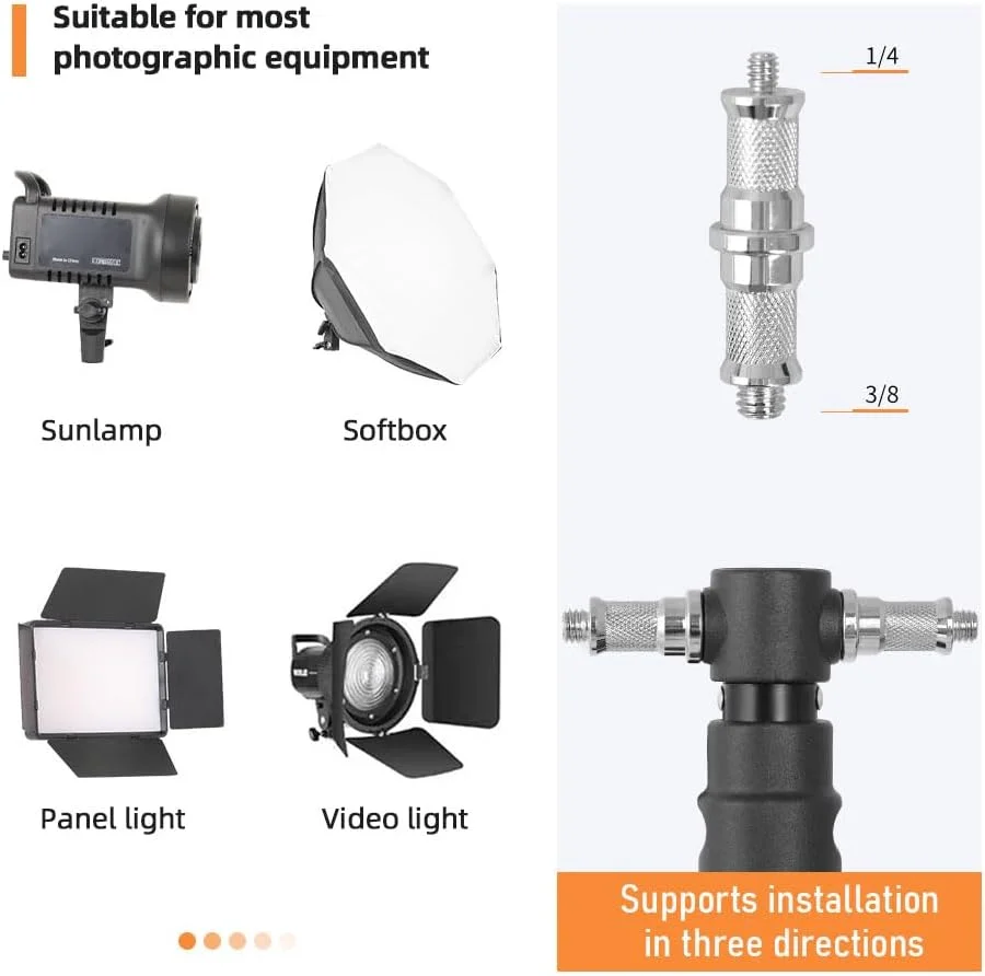 پایه نور دیواری فلزی با بازوی مثلثی برای نورپردازی استودیویی، مونو لایت، سافت باکس، رفلکتور و رینگ لایت، قابل تنظیم 180 درجه، حداکثر طول 100 سانتی متر