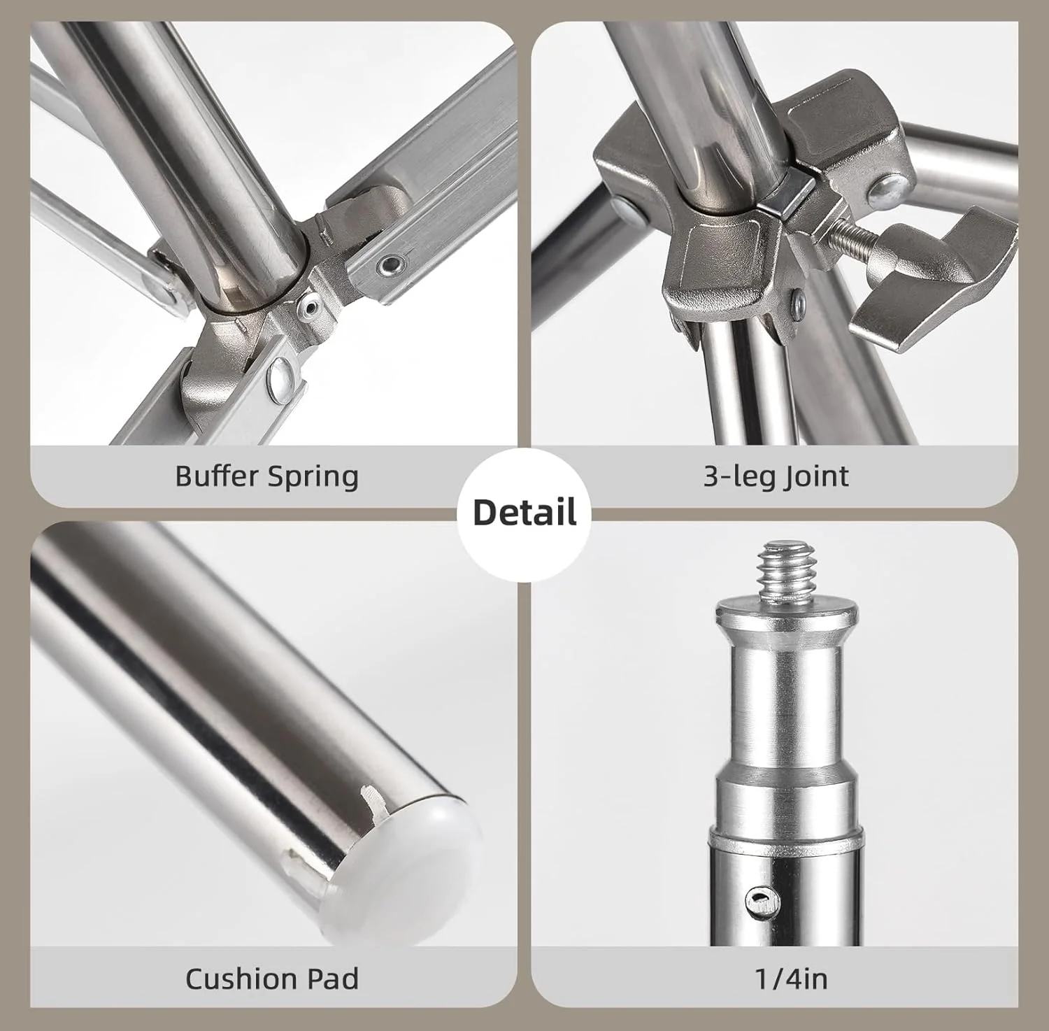 پایه نور فلزی قابل تنظیم پپیسکی 2M79in با پیچ 14 اینچی، استیل ضد زنگ، 2 قسمتی، قابل تنظیم، ظرفیت بار 10 کیلوگرم22 برای استودیوی عکاسی، نور ویدئویی LED، چتر، رینگ لایت، سافت باکس
