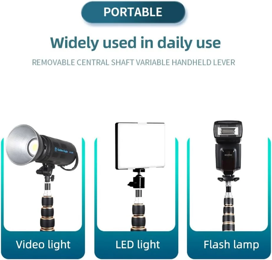 پایه نور ویدئویی قابل تنظیم پپیسکی 252 سانتیمتری از جنس فیبر کربن، 4 قسمتی، با ظرفیت بارگیری 6 کیلوگرم، به همراه ستون مرکزی جداشدنی و پیچ 1/4 و 3/8 اینچی برای نور LED و فلاش پایه نور ویدئویی قابل تنظیم پپیسکی 252 سانتیمتری از جنس فیبر کربن، 4 قسمتی، با ظرفیت بارگیری 6 کیلوگرم، به همراه ستون مرکزی جداشدنی و پیچ 1/4 و 3/8 اینچی برای نور LED و فلاش