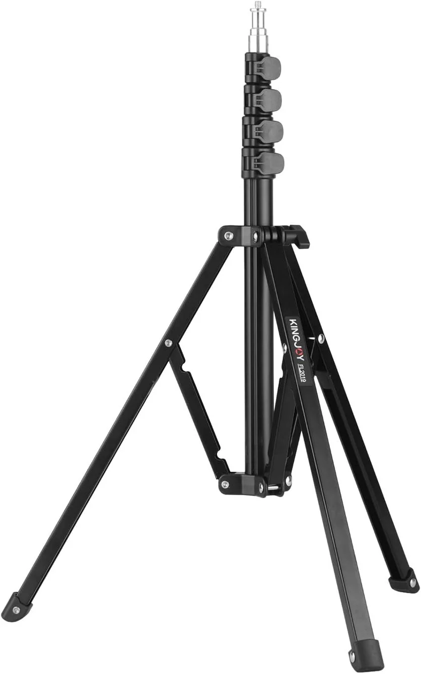 پایه نور سه پایه فلزی قابل تنظیم OUNA FL2019 با ظرفیت بارگیری 8 کیلوگرم، پیچ 1/4 اینچی، حداکثر ارتفاع 180 سانتی متر مناسب برای رفلکتور استودیوی عکاسی، سافت باکس، نور ویدئویی LED، چتر