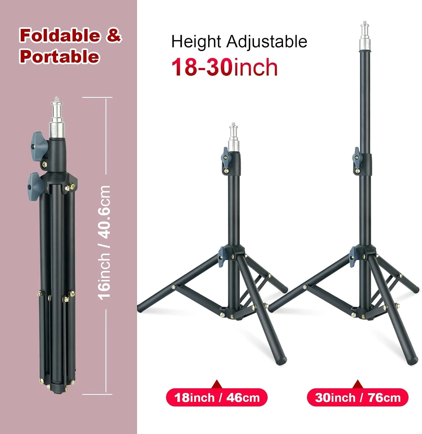 مجموعه دو عددی پایه نور کوچک 75 سانتی متری لینکو Lincostore Zenith مناسب برای رفلکتور، سافت باکس، نور، چتر و پس زمینه عکاسی