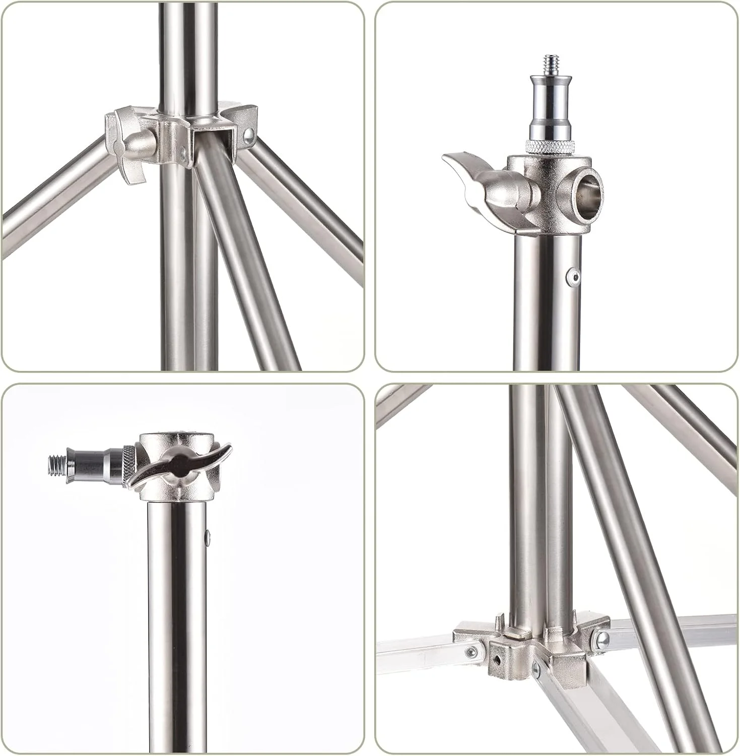 پایه نورپردازی سنگین لابی موس، استیل ضد زنگ، حداکثر ارتفاع 280 سانتی متر، با پیچ 1/4 و 3/8 اینچ برای سافت باکس استودیویی، مونو لایت، نور ویدئویی و فلاش پایه نورپردازی سنگین لابی موس، استیل ضد زنگ، حداکثر ارتفاع 280 سانتی متر، با پیچ 1/4 و 3/8 اینچ برای سافت باکس استودیویی، مونو لایت، نور ویدئویی و فلاش