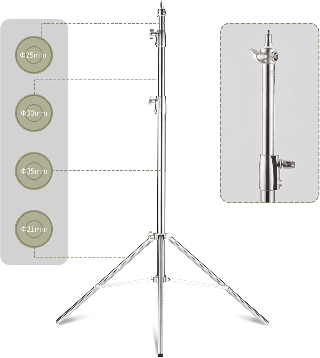 پایه نورپردازی سنگین لایموس، استیل ضد زنگ، حداکثر ارتفاع 280 سانتی متر، با پیچ 1/4 و 3/8 اینچ برای استودیو، سافت باکس، مونو لایت، نور ویدئو، فلاش پایه نورپردازی سنگین لایموس، استیل ضد زنگ، حداکثر ارتفاع 280 سانتی متر، با پیچ 1/4 و 3/8 اینچ برای استودیو، سافت باکس، مونو لایت، نور ویدئو، فلاش