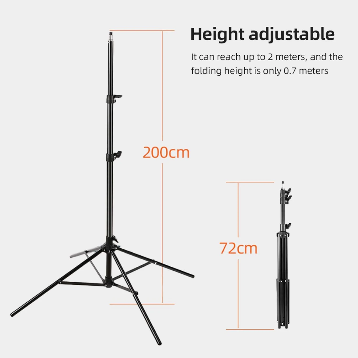 پایه نور فلزی چهار پایه لایموس 200 سانتی متری با پیچ 1/4 اینچی برای رفلکتور استودیویی، سافت باکس، نور ال ای دی و لوازم جانبی عکاسی پایه نور فلزی چهار پایه لایموس 200 سانتی متری با پیچ 1/4 اینچی برای رفلکتور استودیویی، سافت باکس، نور ال ای دی و لوازم جانبی عکاسی