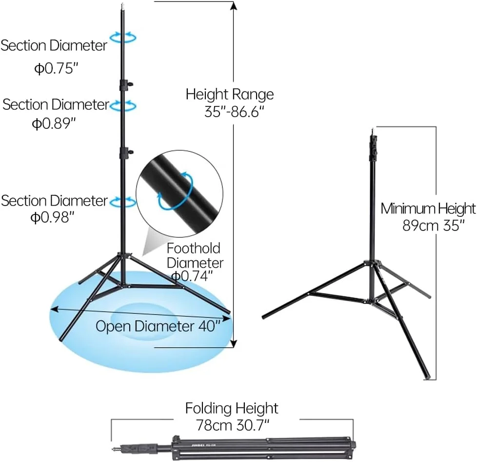 پایه نورپردازی عکاسی جینبی 220 سانتی متری پایه نورپردازی عکاسی جینبی 220 سانتی متری