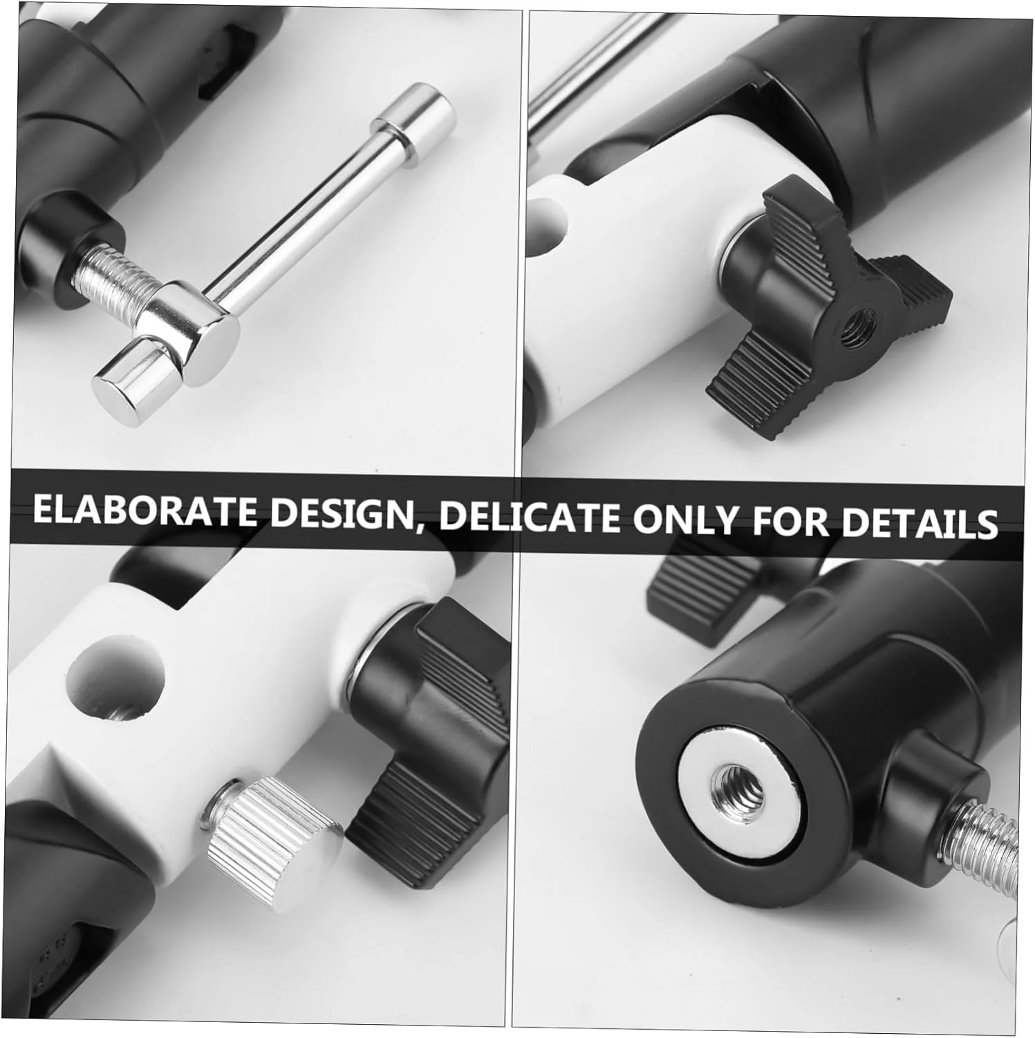 پایه نگهدارنده چراغ قوه سه قسمتی مستقل آلومینیومی U شکل مشکی/سفید بادوام و چند منظوره پایه نگهدارنده چراغ قوه سه قسمتی مستقل آلومینیومی U شکل مشکی/سفید بادوام و چند منظوره