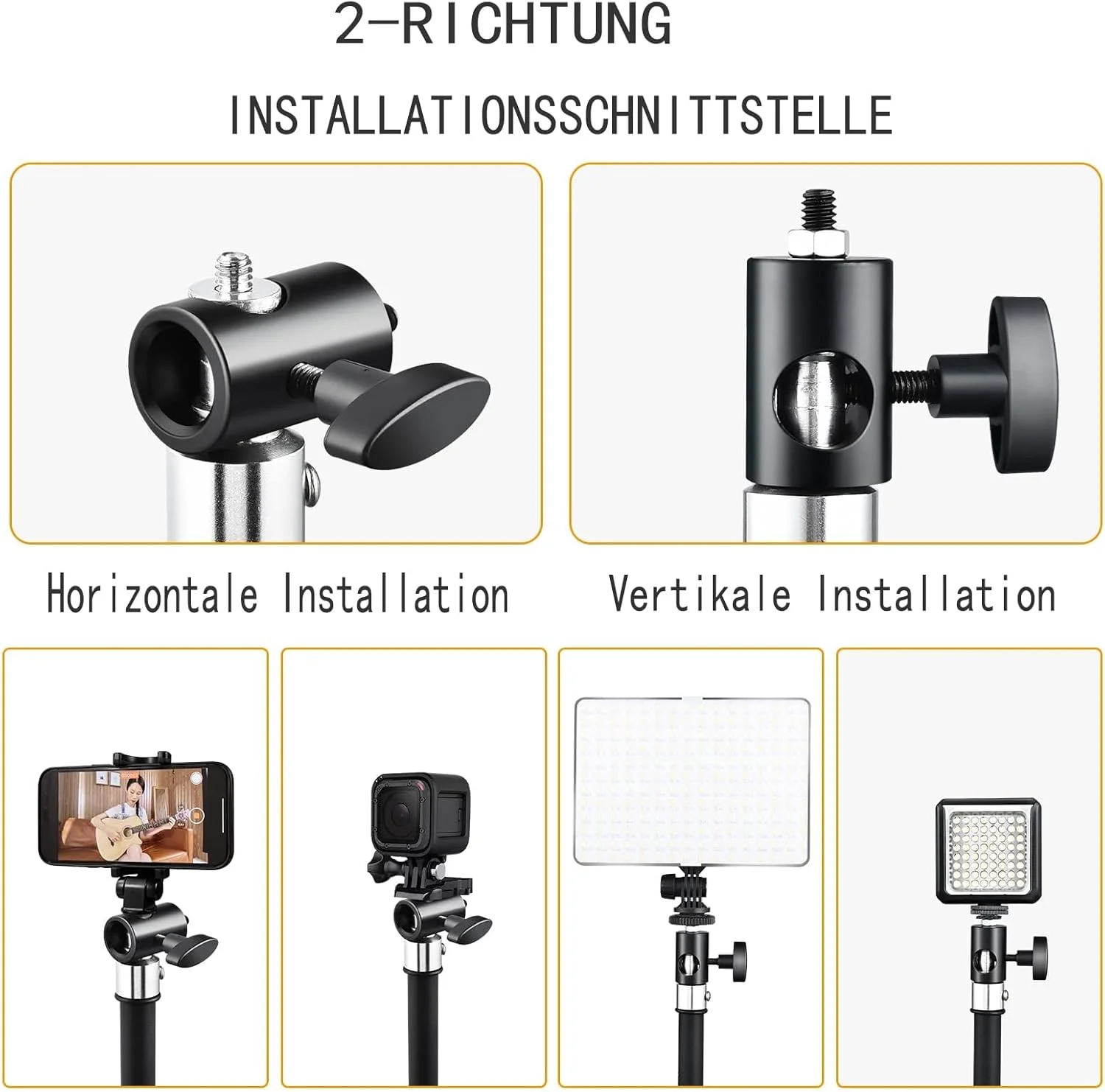 آداپتور تغییر سریع 4 عددی با پیچ 1/4 اینچی، آداپتور چند منظوره پایه سه پایه - برای پایه مانیتور استودیو، پایه دوربین، سه پایه نورپردازی استودیوی عکاسی