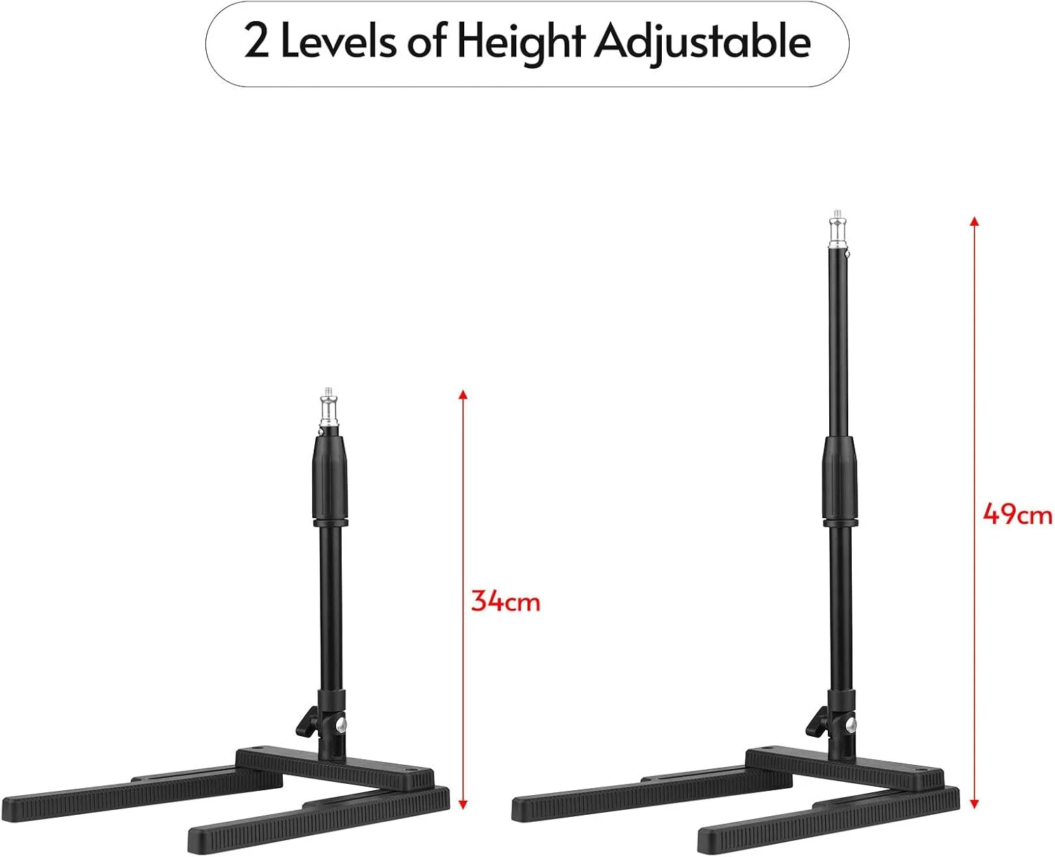 پایه رومیزی چند منظوره Irovami با قابلیت تنظیم ارتفاع در 2 سطح و پیچ 1/4 اینچی برای نور حلقه ای ویدئویی پایه رومیزی چند منظوره Irovami با قابلیت تنظیم ارتفاع در 2 سطح و پیچ 1/4 اینچی برای نور حلقه ای ویدئویی