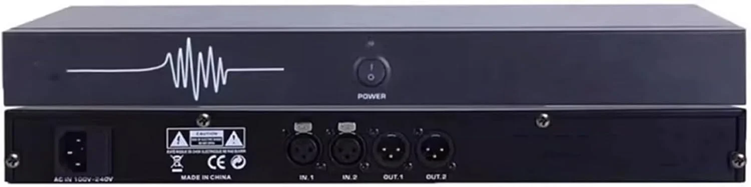 پردازشگر صوتی ضد فیدبک 2 ورودی 2 خروجی، سرکوب کننده حرفه ای فیدبک میکروفون، ضد فیدبک اتوماتیک، تقویت انتقال صدا 5-14DB، برای اجرای صحنه