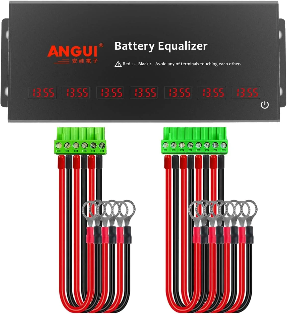 متعادل کننده باتری KBM107S برای 7 باتری 12 ولت اسید سرب، لیتیوم یون، LiFePO4 با کنترلر ولتاژ سوئیچ لمسی و نمایشگر LED (مدل KBM107S)