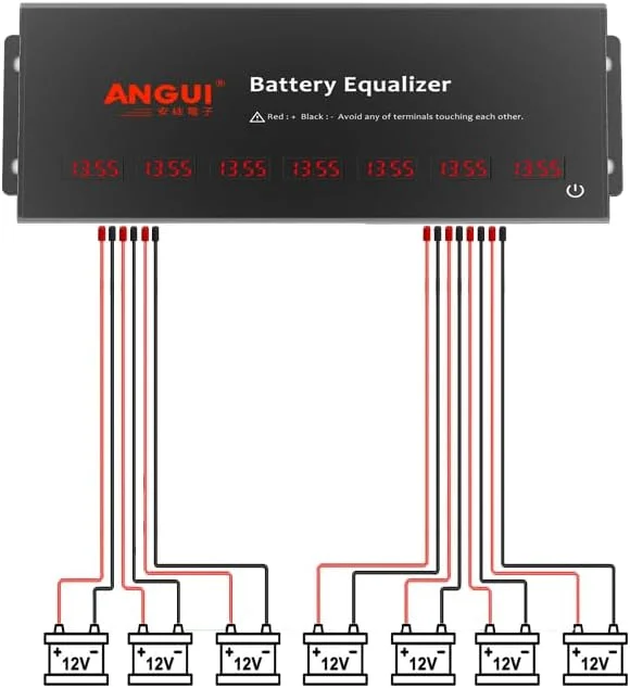 متعادل کننده باتری KBM107S برای 7 باتری 12 ولت اسید سرب، لیتیوم یون، LiFePO4 با کنترلر ولتاژ سوئیچ لمسی و نمایشگر LED (مدل KBM107S)