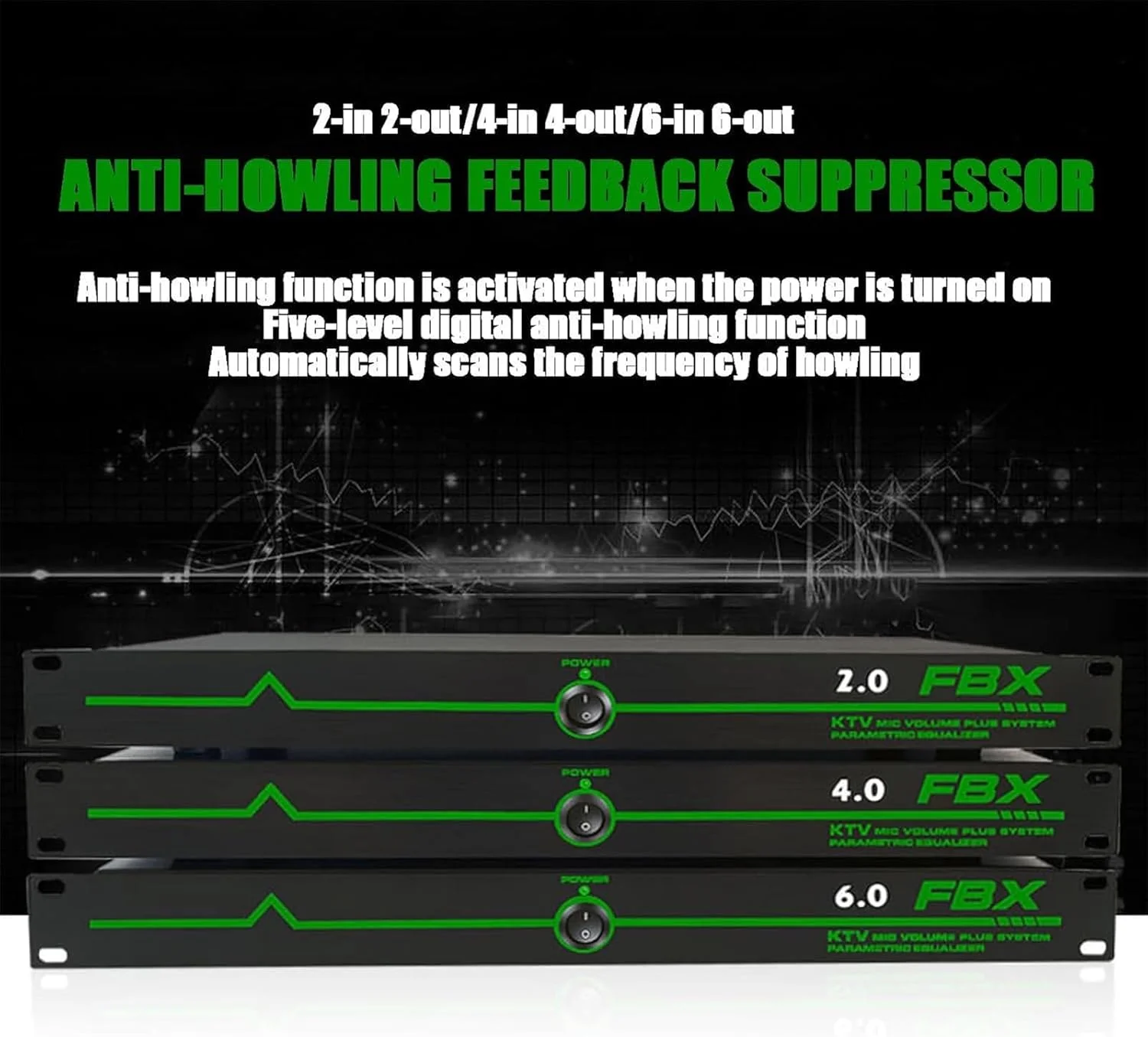 تغییر دهنده فرکانس ضد سوت، پردازنده صوتی ضد سوت، سرکوب کننده فیدبک حرفه ای، 12 بخش با کیفیت صدای بالا، صدای واضح، ایده آل برای استیج ها و کنفرانس ها