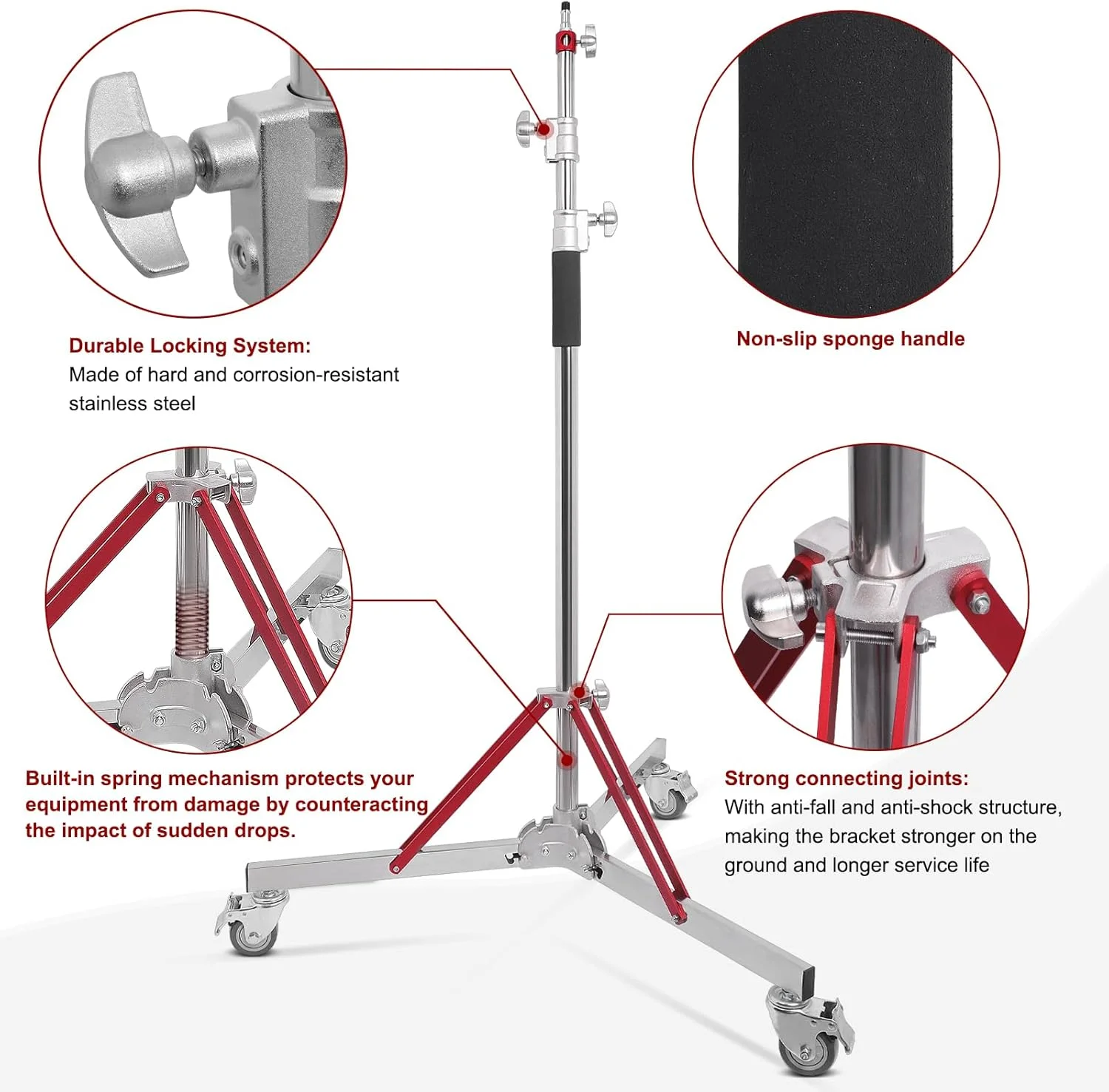 پایه نور سنگین با چرخ