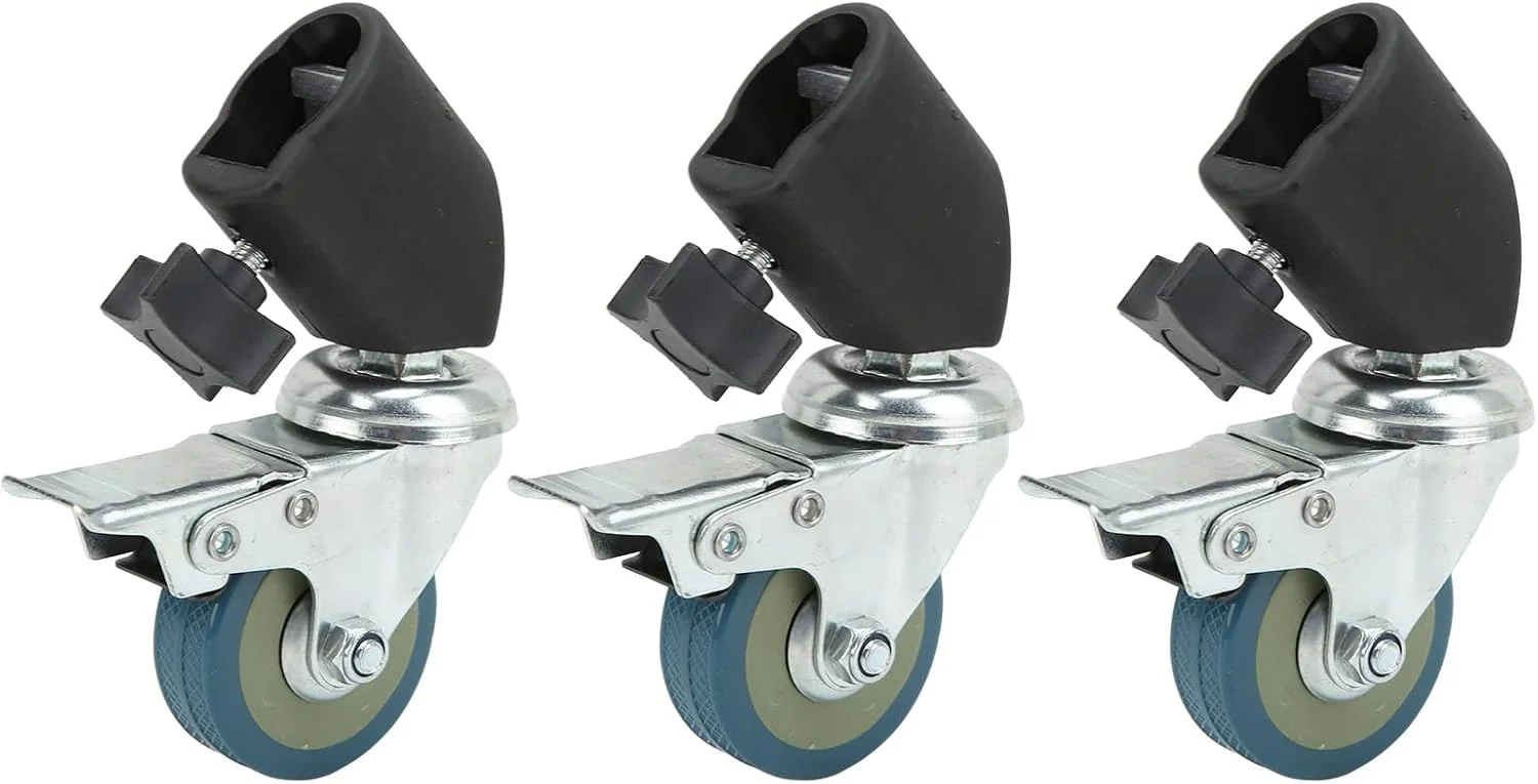 ست چرخ های قفل دار چند منظوره 22 میلی متری، 3 عددی، مناسب پایه نور عکاسی و سه پایه ست چرخ های قفل دار چند منظوره 22 میلی متری، 3 عددی، مناسب پایه نور عکاسی و سه پایه