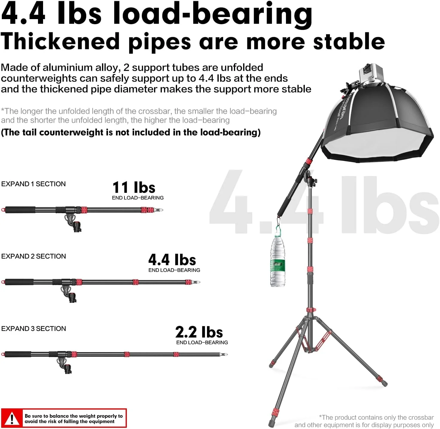 بازوی بوم قابل تنظیم FreeSea برای نور و پایه C - سبک وزن و قابل حمل، 55 تا 170 سانتی متر، نور فلاش و پرکننده قابل تنظیم برای نورپردازی عکاسی بازوی بوم قابل تنظیم FreeSea برای نور و پایه C - سبک وزن و قابل حمل، 55 تا 170 سانتی متر، نور فلاش و پرکننده قابل تنظیم برای نورپردازی عکاسی
