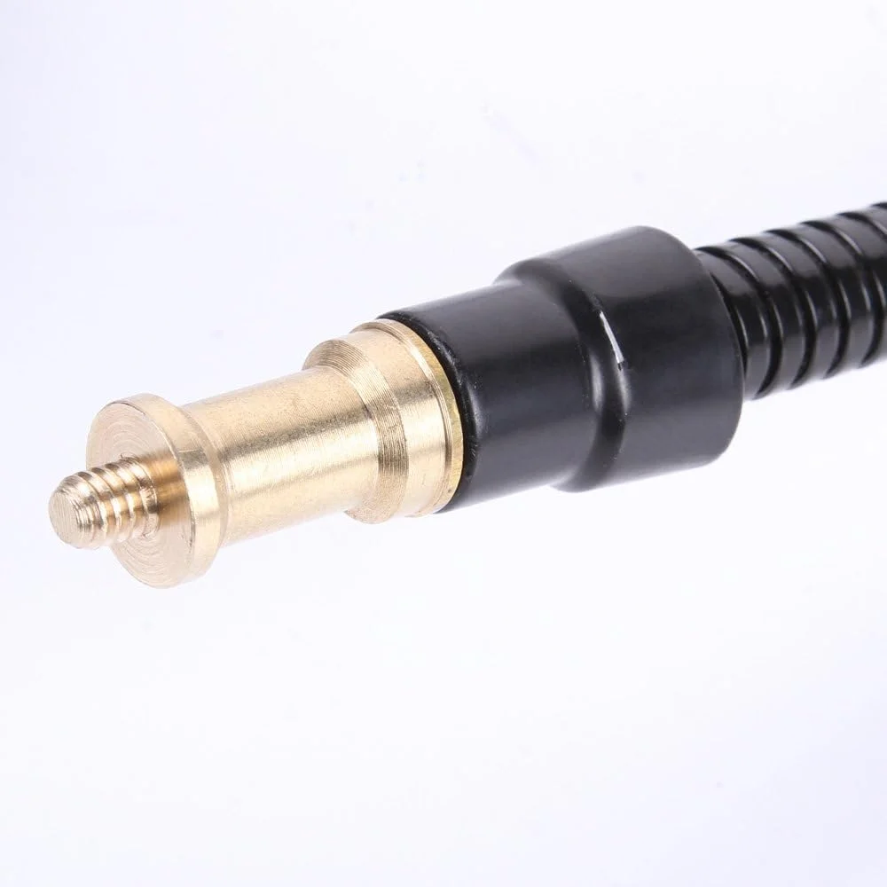 پایه نور استودیویی عکاسی 50 سانتی متری با لوله گردنی انعطاف پذیر و گیره سنگین در یک انتها و رزوه نری 1/4 اینچی در انتهای دیگر