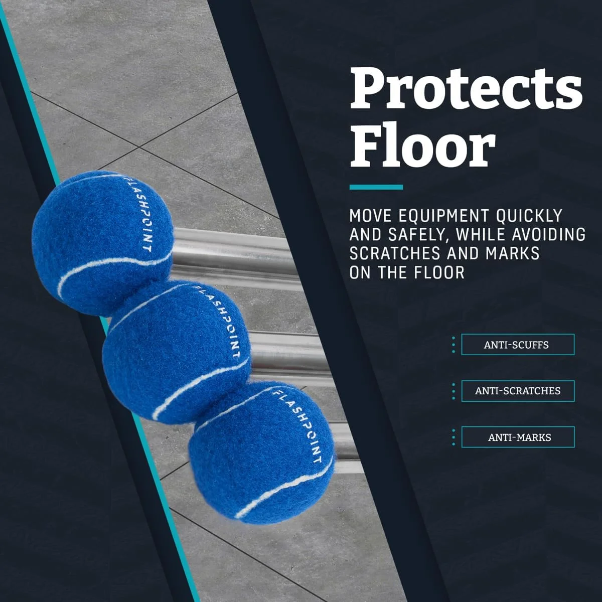 توپ تنیس از پیش برش خورده فلش پوینت برای پایه های نور - بسته 9 عددی