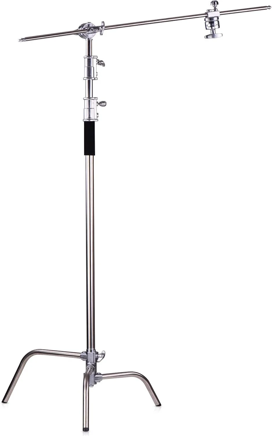 پایه نور حرفه ای عکاسی Fawoonu، آلیاژ آلومینیوم، C-Stand با بازوی بوم، پایه های تاشو، ظرفیت بار 20 کیلوگرم، حداکثر ارتفاع 330 سانتی متر برای استودیوی عکس