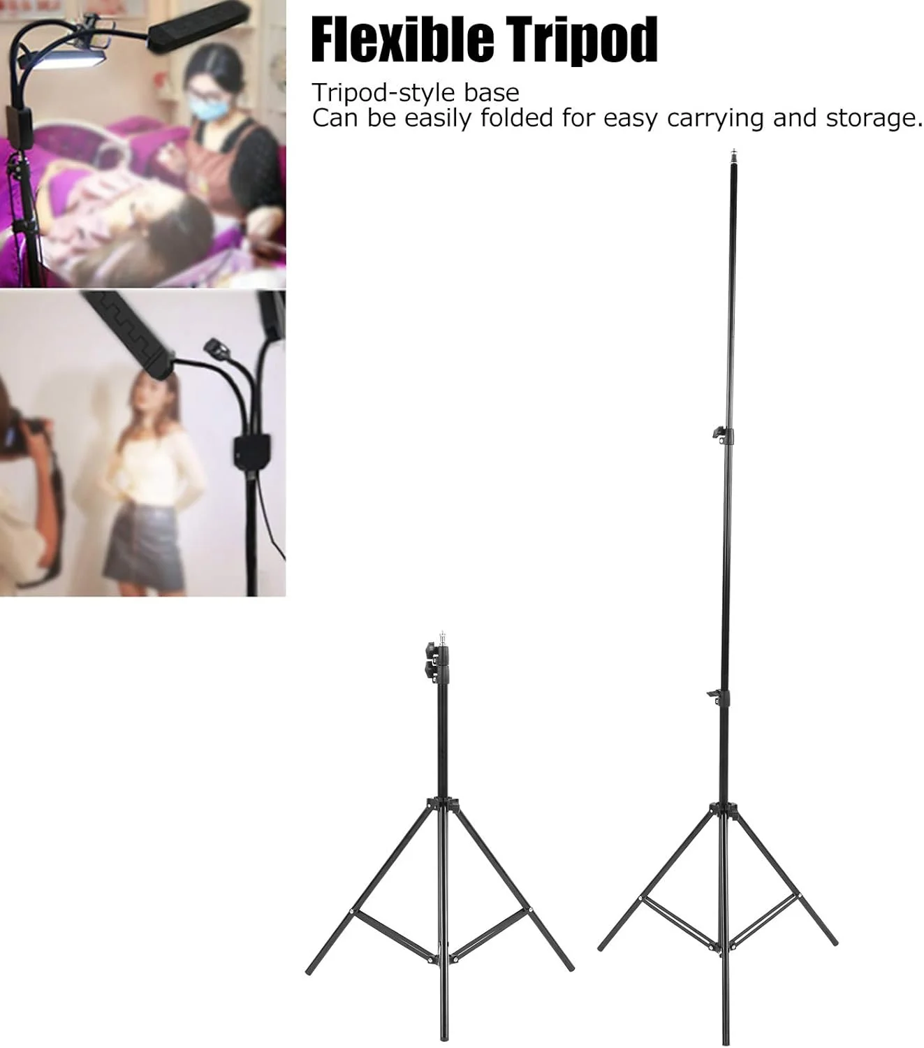 پایه نور 215 سانتی متری Fdit با ستون فلزی، مهره ABS و لاستیک ضد لغزش، برای عکاسی، پخش زنده و زیبایی