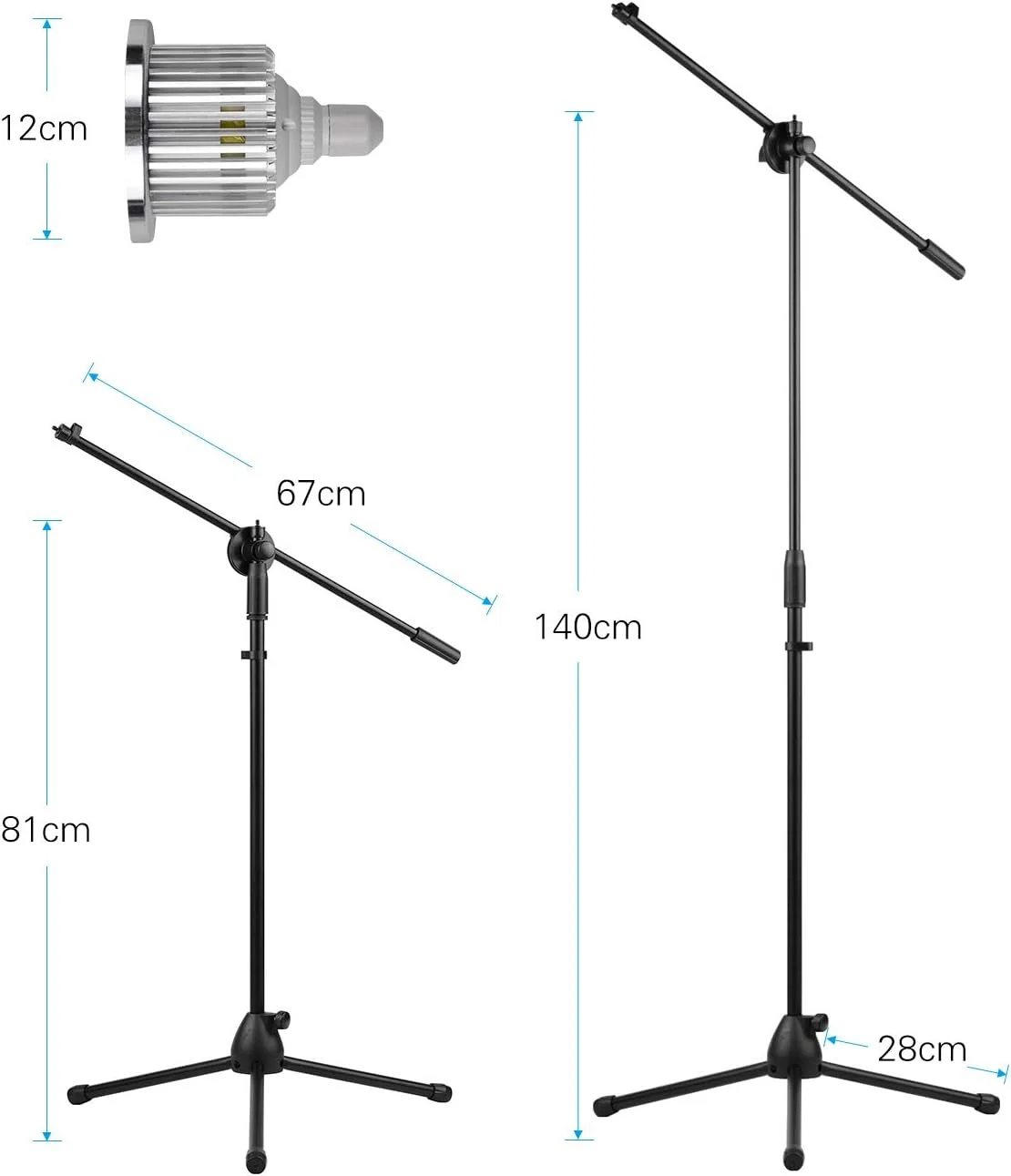 کیت پایه نورپردازی حرفه ای عکاسی Fawoonu 140 سانتی متر / 4.6 فوت با ارتفاع قابل تنظیم، آلیاژ آلومینیوم بادوام، به همراه هولدر موبایل LED و ریموت کنترل BT، حداکثر ظرفیت 2 کیلوگرم، مناسب برای پخش زنده کیت پایه نورپردازی حرفه ای عکاسی Fawoonu 140 سانتی متر / 4.6 فوت با ارتفاع قابل تنظیم، آلیاژ آلومینیوم بادوام، به همراه هولدر موبایل LED و ریموت کنترل BT، حداکثر ظرفیت 2 کیلوگرم، مناسب برای پخش زنده