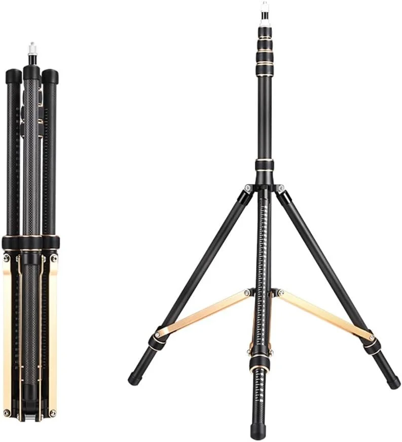 پایه نور ویدئویی قابل تنظیم Fawoonu 252cm با فیبر کربنی 4 قسمتی، ظرفیت بارگیری 6 کیلوگرم با ستون مرکزی جداشدنی و پیچ 1/4 و 3/8 اینچی برای نور ویدئویی LED و فلاش پایه نور ویدئویی قابل تنظیم Fawoonu 252cm با فیبر کربنی 4 قسمتی، ظرفیت بارگیری 6 کیلوگرم با ستون مرکزی جداشدنی و پیچ 1/4 و 3/8 اینچی برای نور ویدئویی LED و فلاش