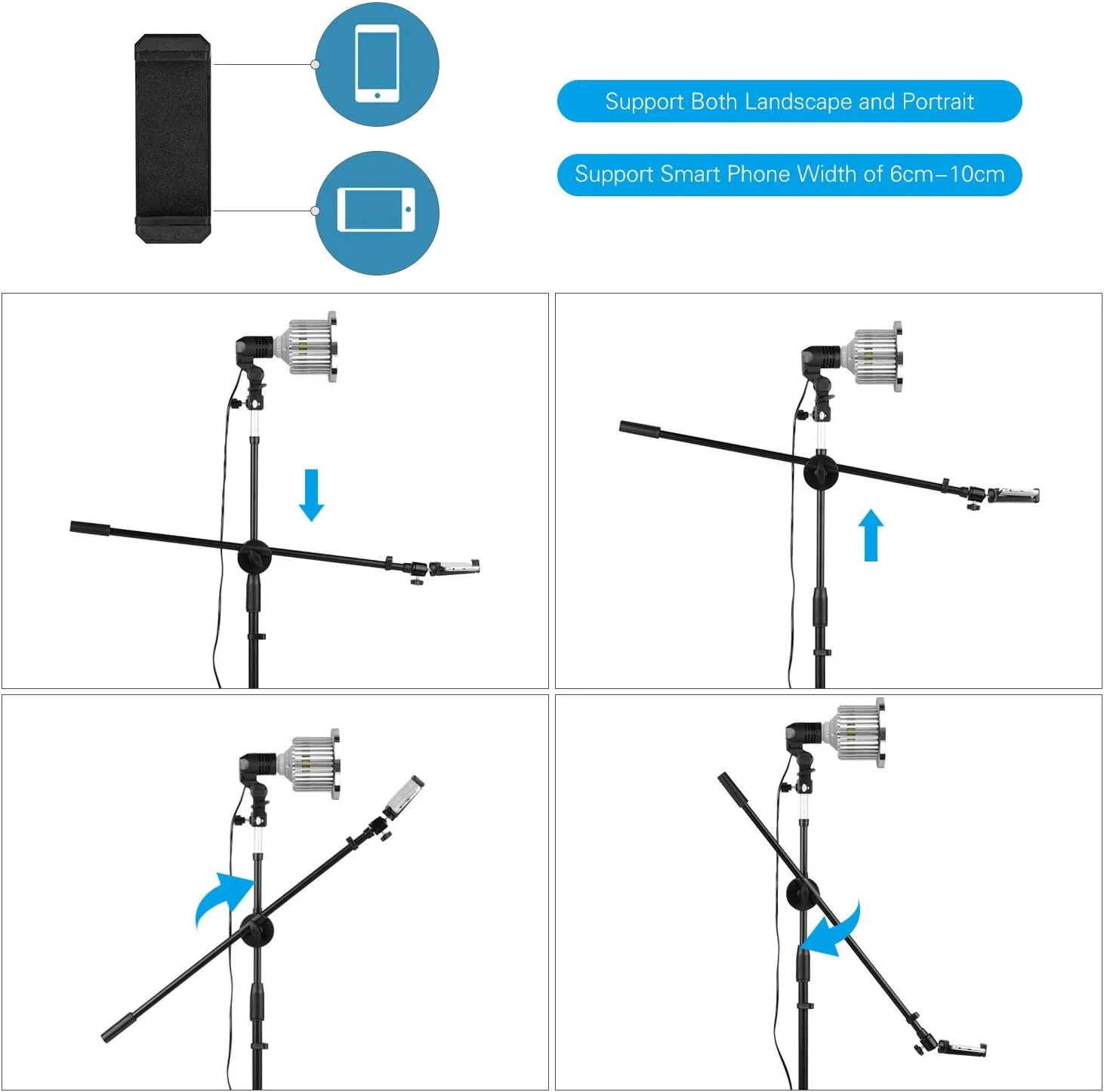 کیت پایه نورپردازی حرفه ای عکاسی Fawoonu 140 سانتی متر / 4.6 فوت با ارتفاع قابل تنظیم، آلیاژ آلومینیوم بادوام، به همراه هولدر موبایل LED و ریموت کنترل BT، حداکثر ظرفیت 2 کیلوگرم، مناسب برای پخش زنده کیت پایه نورپردازی حرفه ای عکاسی Fawoonu 140 سانتی متر / 4.6 فوت با ارتفاع قابل تنظیم، آلیاژ آلومینیوم بادوام، به همراه هولدر موبایل LED و ریموت کنترل BT، حداکثر ظرفیت 2 کیلوگرم، مناسب برای پخش زنده