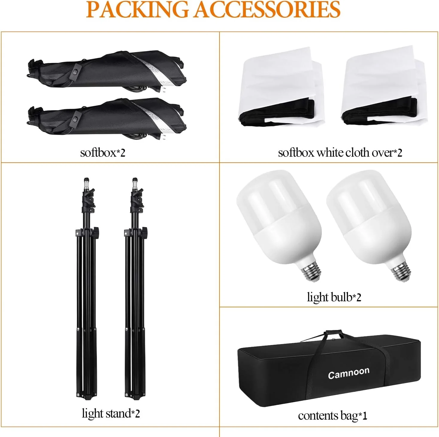 کیت نورپردازی استودیویی Fawoonu شامل سافت باکس، چراغ LED 105 واتی * 2، سافت باکس 50x70 سانتی متری * 2، پایه نور 2 متری * 2 و کیف حمل * 1 برای عکس و فیلم های استودیویی