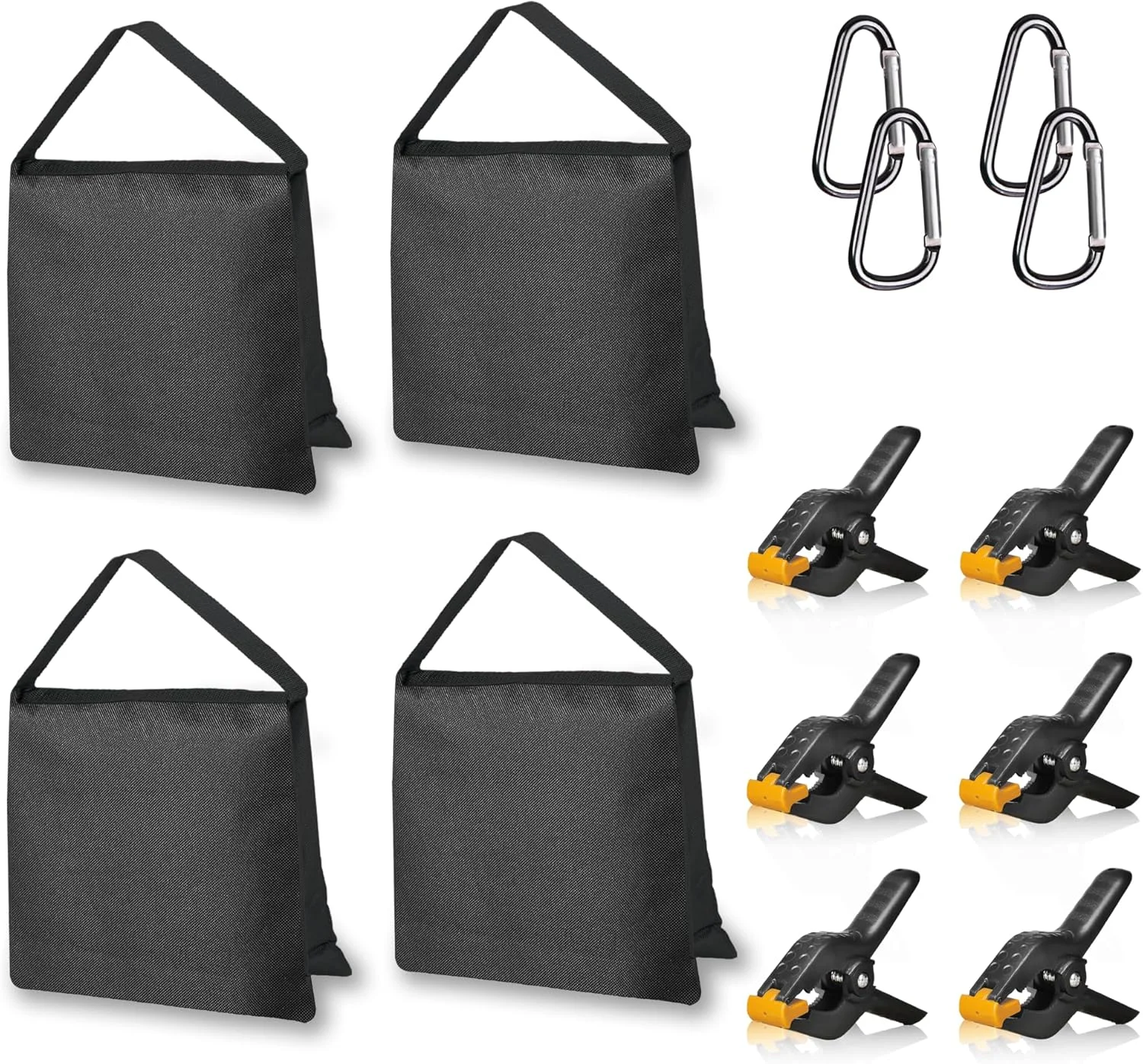 ایمارت - بسته چهارتایی کیسه شن عکاسی، کیسه شن های سنگین با 6 عدد گیره فنری برای پایه نور، تجهیزات استودیوی عکس و فیلم، پایه پس زمینه، سه پایه عکس، وزنه های سایبان، چادر پاپ آپ - مشکی ایمارت - بسته چهارتایی کیسه شن عکاسی، کیسه شن های سنگین با 6 عدد گیره فنری برای پایه نور، تجهیزات استودیوی عکس و فیلم، پایه پس زمینه، سه پایه عکس، وزنه های سایبان، چادر پاپ آپ - مشکی