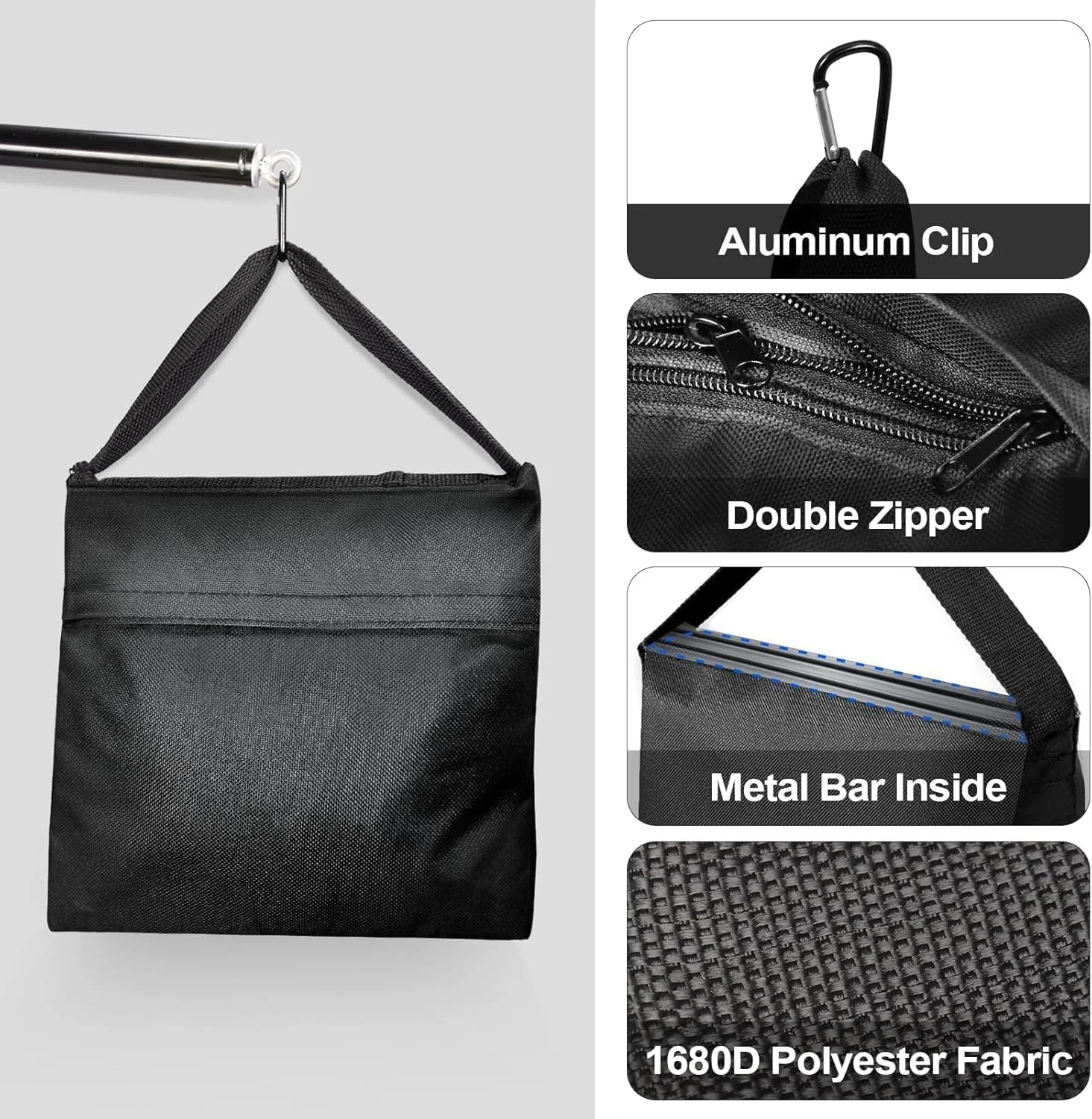 ایمارت - بسته چهارتایی کیسه شن عکاسی، کیسه شن های سنگین با 6 عدد گیره فنری برای پایه نور، تجهیزات استودیوی عکس و فیلم، پایه پس زمینه، سه پایه عکس، وزنه های سایبان، چادر پاپ آپ - مشکی ایمارت - بسته چهارتایی کیسه شن عکاسی، کیسه شن های سنگین با 6 عدد گیره فنری برای پایه نور، تجهیزات استودیوی عکس و فیلم، پایه پس زمینه، سه پایه عکس، وزنه های سایبان، چادر پاپ آپ - مشکی