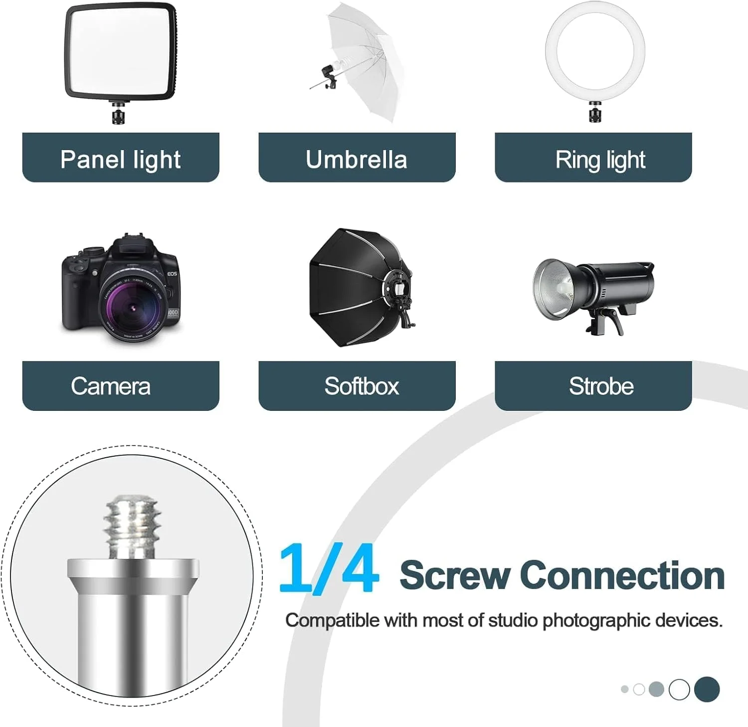 پایه های نور ایمارت 2.1 متری آلومینیومی به همراه کیف برای استودیو عکس، سافت باکس، چتر، فیلمبرداری، اسپیدلایت، فلاش - بسته 2 عددی