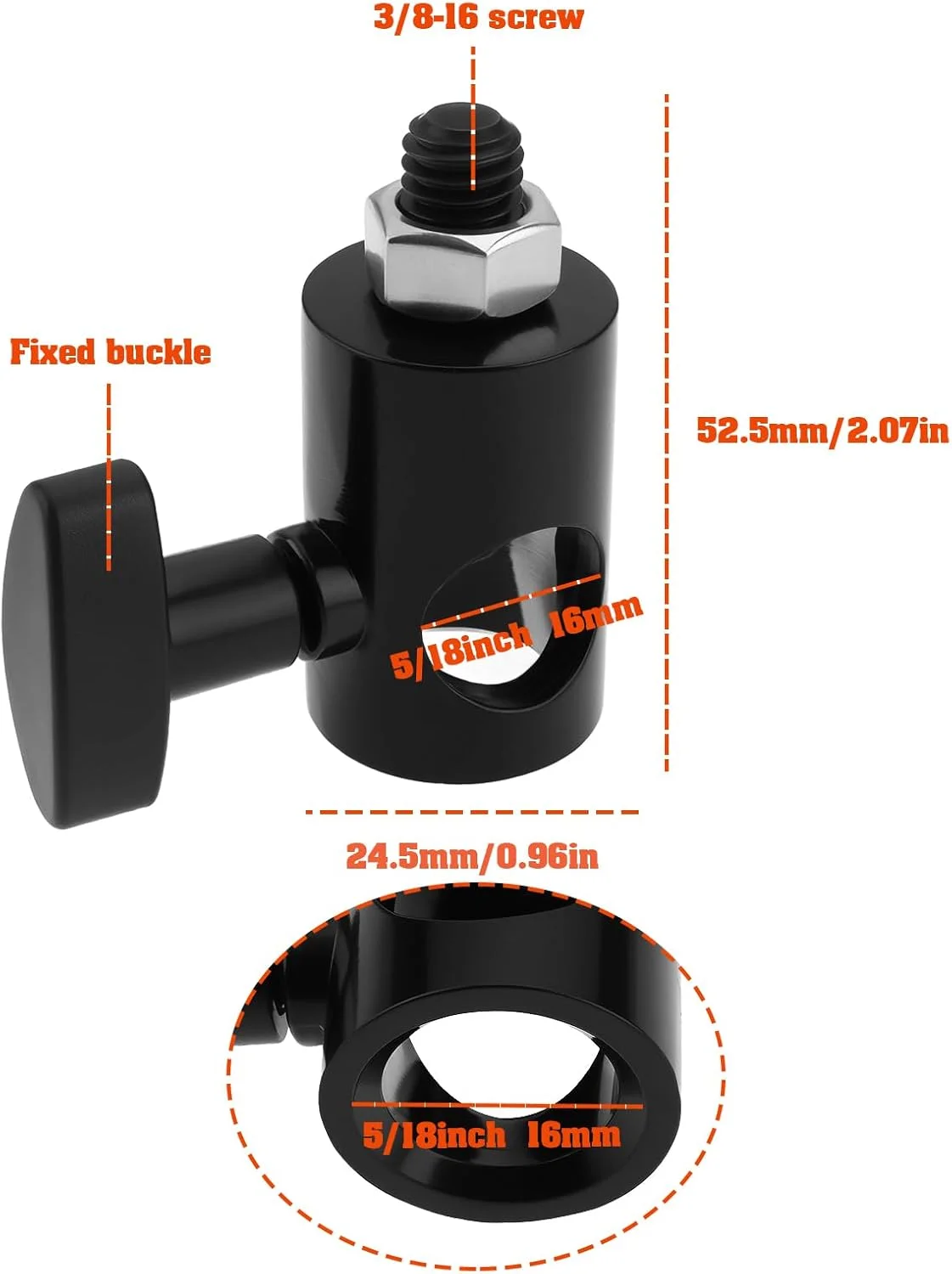 ECSiNG دو عدد تبدیل سریع 3/8 اینچی DSLR برای پایه های نور عکاسی، هد های پن، دوربین های فلاش، تجهیزات عکاسی 5/8 اینچ به 3/8 اینچ