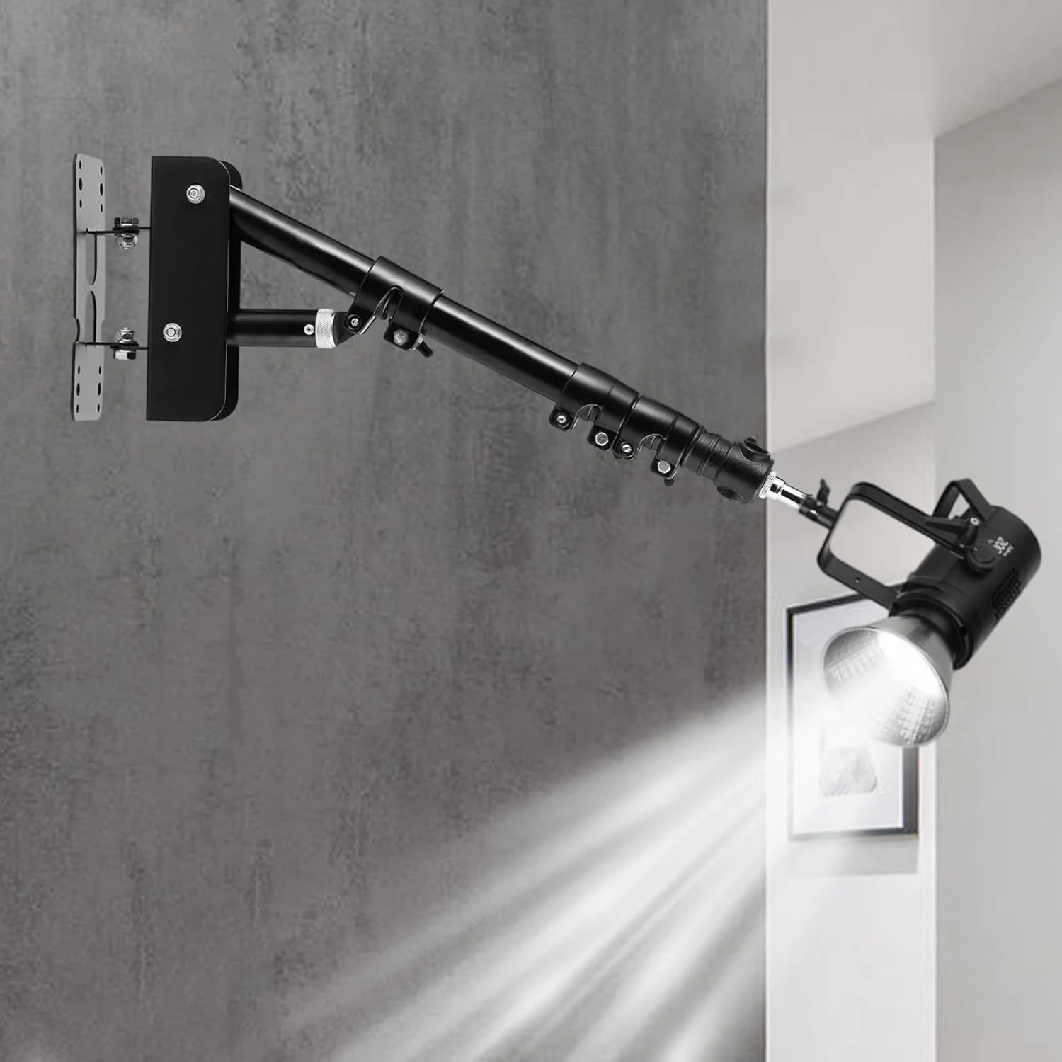 پایه دیواری رینگ لایت، بازوی بوم مثلثی پایه نور آرایشگری | نگهدارنده نور با چرخش 180 درجه برای نور یکنواخت، پس زمینه استودیو عکاسی، ضبط، آرایشگاه پایه دیواری رینگ لایت، بازوی بوم مثلثی پایه نور آرایشگری | نگهدارنده نور با چرخش 180 درجه برای نور یکنواخت، پس زمینه استودیو عکاسی، ضبط، آرایشگاه