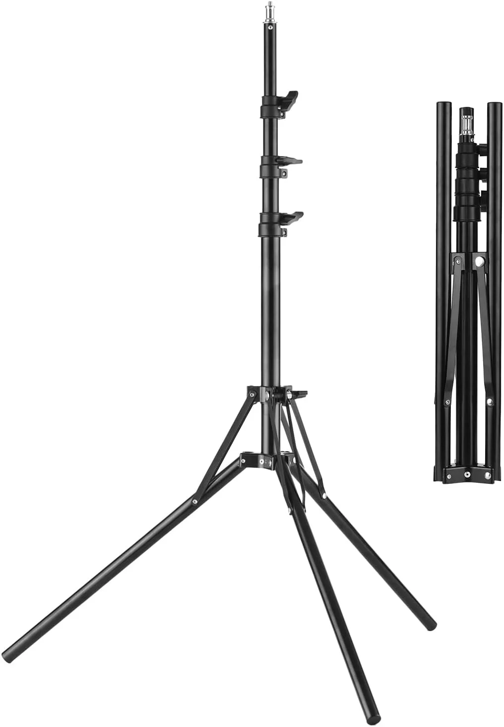 پایه نورپردازی عکاسی، سه پایه نور استودیویی، پایه فلزی نور حلقه ای با حداکثر ارتفاع 200 سانتی متر / 78.7 اینچ با پیچ 1/4 اینچی برای رفلکتور استودیوی عکاسی، سافت باکس، نور ویدئویی LED، نور حلقه ای پایه نورپردازی عکاسی، سه پایه نور استودیویی، پایه فلزی نور حلقه ای با حداکثر ارتفاع 200 سانتی متر / 78.7 اینچ با پیچ 1/4 اینچی برای رفلکتور استودیوی عکاسی، سافت باکس، نور ویدئویی LED، نور حلقه ای