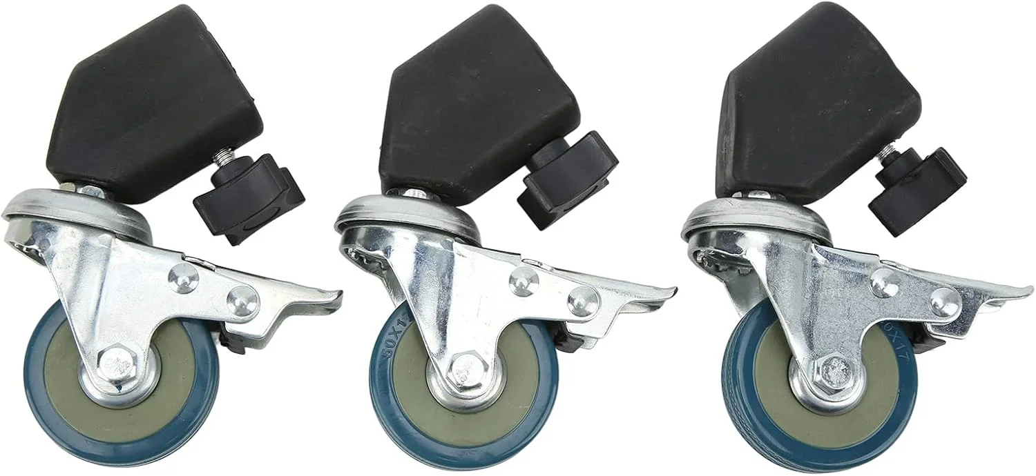 ست چرخ قفل‌دار Cryfokt، 3 عدد چرخ پایه نور مقاوم و بادوام با سختی بالا به همراه ترمز برای سه‌پایه‌ها و پایه‌های نور عکاسی