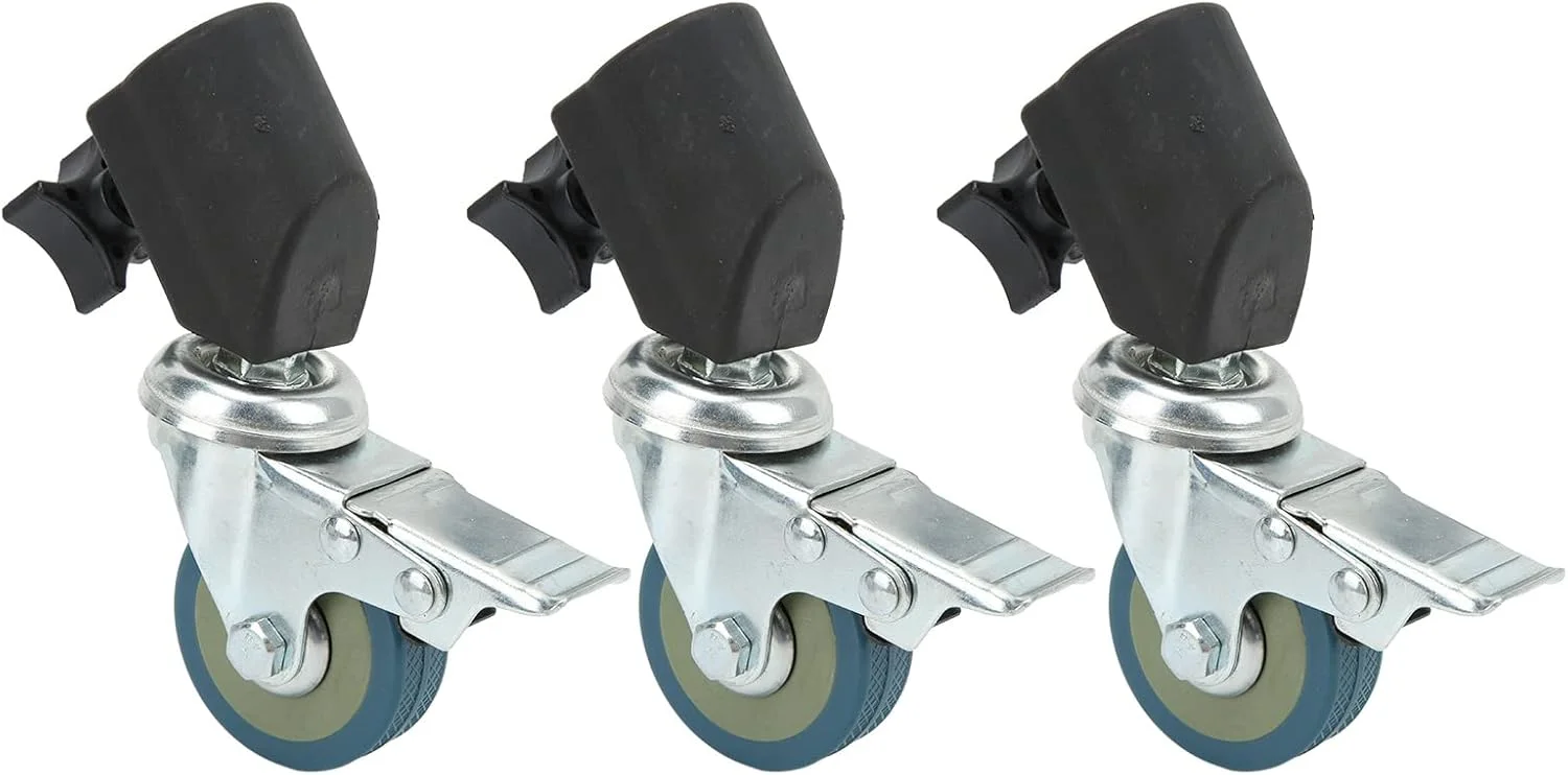 ست چرخهای قفلدار Cryfokt، چرخهای چند منظوره پایه نور جهانی 3 عددی 22 میلیمتری با ترمز برای سهپایهها برای پایه نور عکاسی ست چرخهای قفلدار Cryfokt، چرخهای چند منظوره پایه نور جهانی 3 عددی 22 میلیمتری با ترمز برای سهپایهها برای پایه نور عکاسی