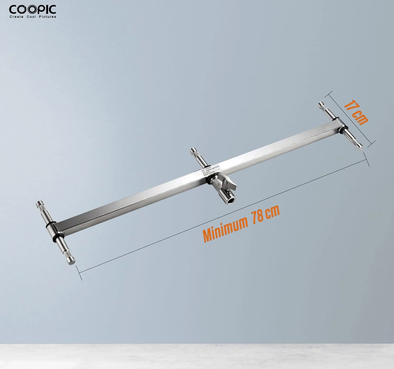 بازوی بوم سه سر استیل ضد زنگ COOPIC با پنج پین بچه گانه 5/8 اینچی - لوازم جانبی نورپردازی همه کاره برای چراغ های LED و فلاش های استروب، سازگار با پایه های C و پایه های نور - (مدل SA75)