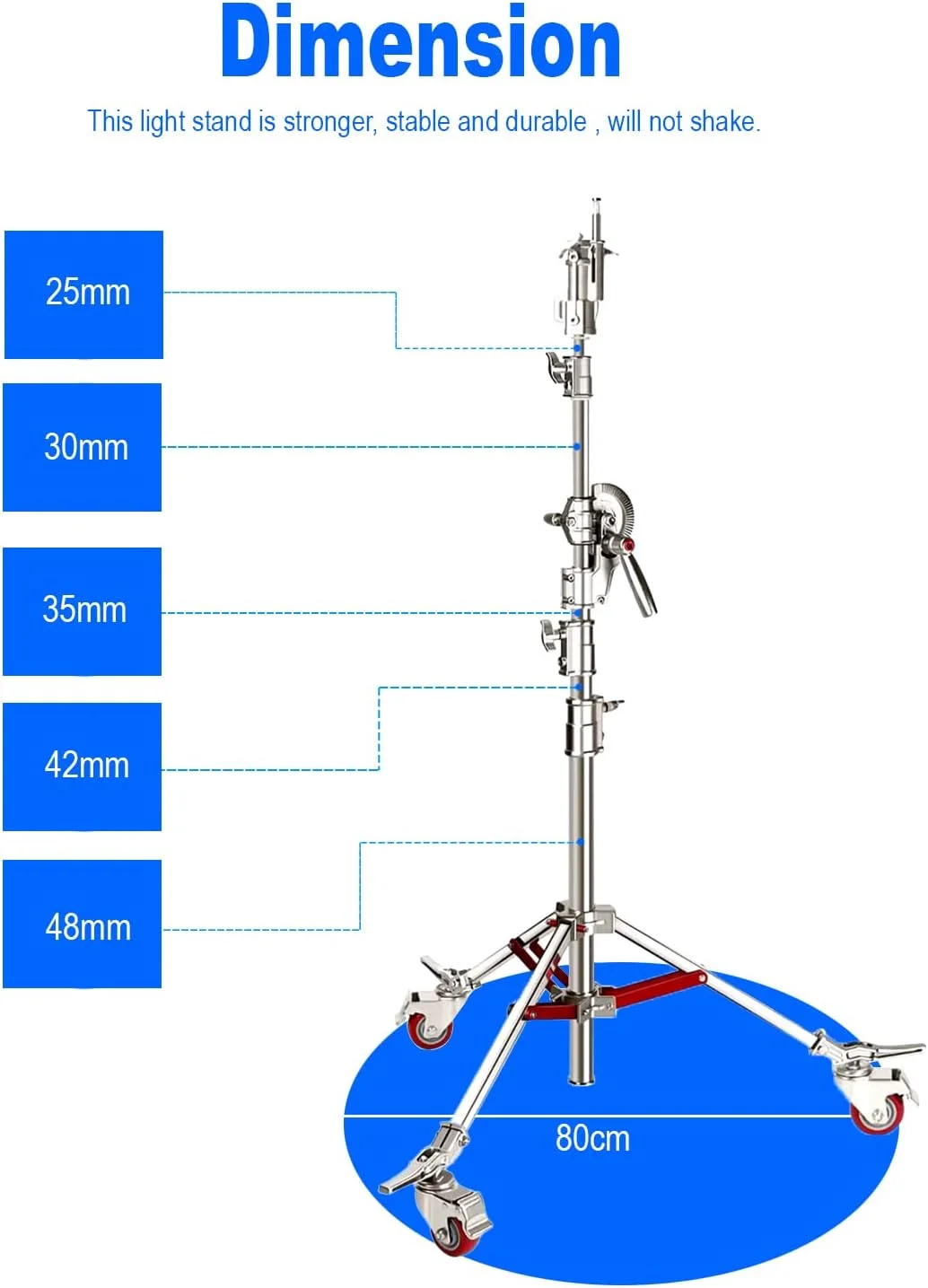 پایه نور سنگین استیل COOPIC L-440B PRO با چرخهای روان، حداکثر ارتفاع 4.5 متر به همراه میله افقی 2.1 متری و کیسه شن برای رفلکتور، نور ماه و سایر تجهیزات استودیوی عکاسی پایه نور سنگین استیل COOPIC L-440B PRO با چرخهای روان، حداکثر ارتفاع 4.5 متر به همراه میله افقی 2.1 متری و کیسه شن برای رفلکتور، نور ماه و سایر تجهیزات استودیوی عکاسی