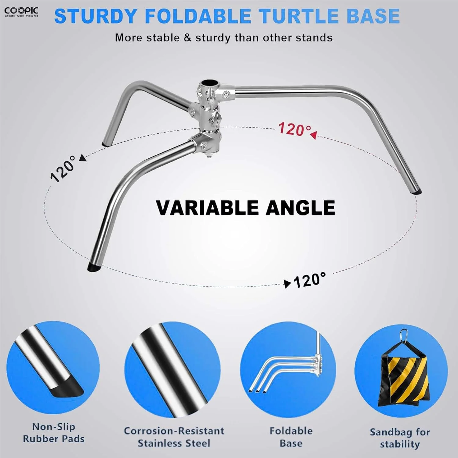 پایه C استند کوپیک هالیوود 3.05 متری با بازوی بوم 1.2 متری، 100% استیل ضد زنگ، پایه نور سنگین با بالشتک هوا برای رفلکتور ویدئویی، مونو لایت و سایر تجهیزات عکاسی پایه C استند کوپیک هالیوود 3.05 متری با بازوی بوم 1.2 متری، 100% استیل ضد زنگ، پایه نور سنگین با بالشتک هوا برای رفلکتور ویدئویی، مونو لایت و سایر تجهیزات عکاسی