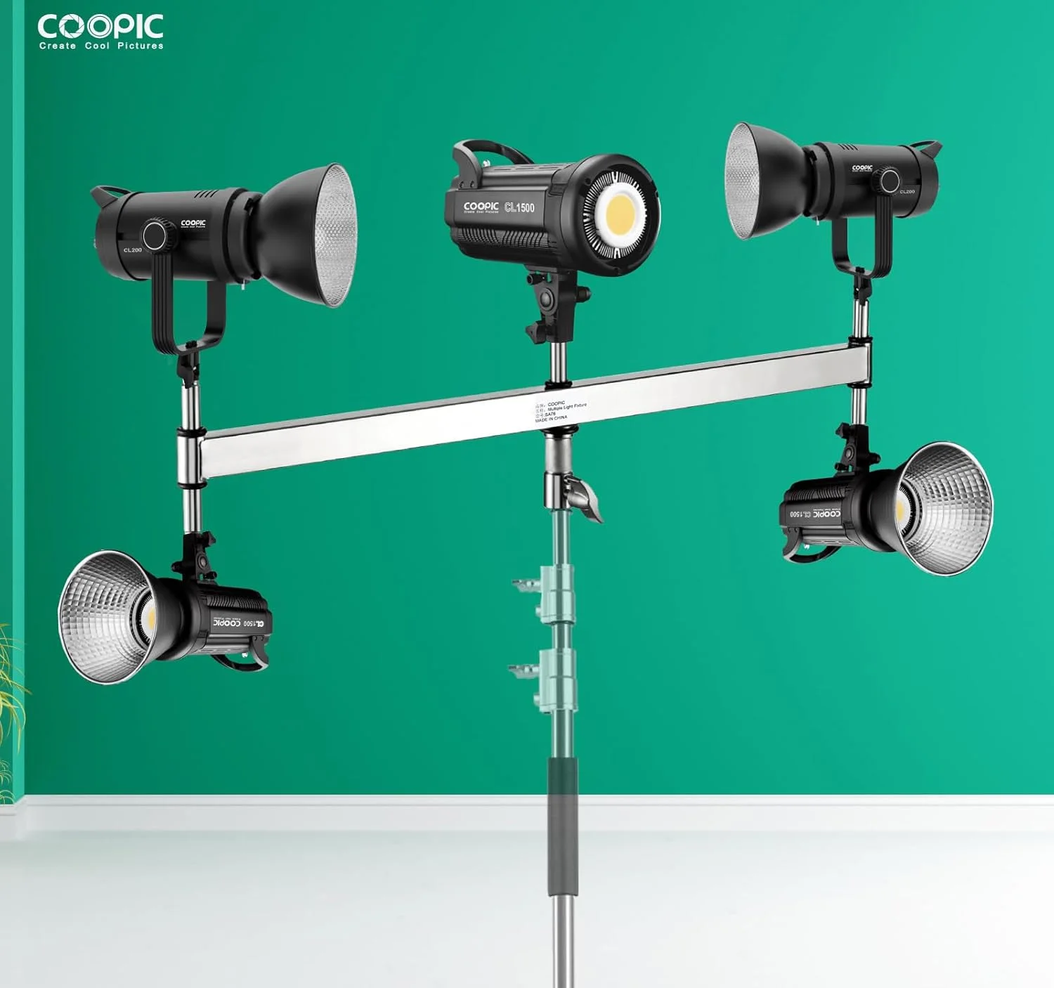 بازوی بوم سه سر استیل ضد زنگ: سازگار با پین 5/8 اینچ و 1/8 اینچ، مناسب برای پایه نور C-Stand، لوازم جانبی نورپردازی برای عکسبرداری و فیلمبرداری حرفه ای (SA-76)