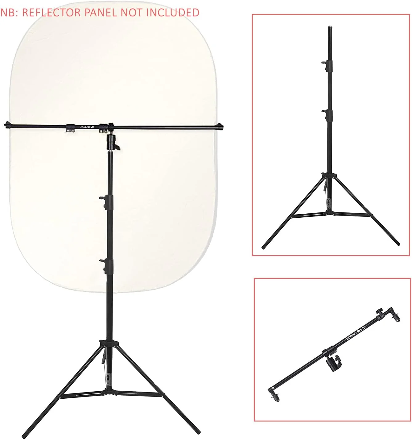 بازوی نگهدارنده رفلکتور تلسکوپی استودیوی عکس RH-70 Pro به همراه پایه نور سنگین 280 سانتی متری برای عکاسی پرتره و رفلکتور (تحمل وزن تا 9 کیلوگرم) بازوی نگهدارنده رفلکتور تلسکوپی استودیوی عکس RH-70 Pro به همراه پایه نور سنگین 280 سانتی متری برای عکاسی پرتره و رفلکتور (تحمل وزن تا 9 کیلوگرم)