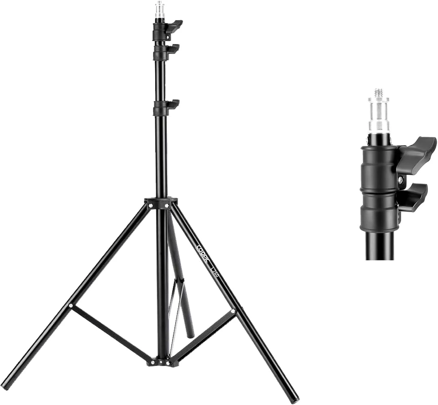 پایه نور استودیویی آلیاژ آلومینیوم L240، 240 سانتی متر، با پیچ 1/4 اینچ برای کیت های استودیویی، نور ویدئو، سافت باکس، بازتابنده ها، چتر. پایه نور استودیویی آلیاژ آلومینیوم L240، 240 سانتی متر، با پیچ 1/4 اینچ برای کیت های استودیویی، نور ویدئو، سافت باکس، بازتابنده ها، چتر.