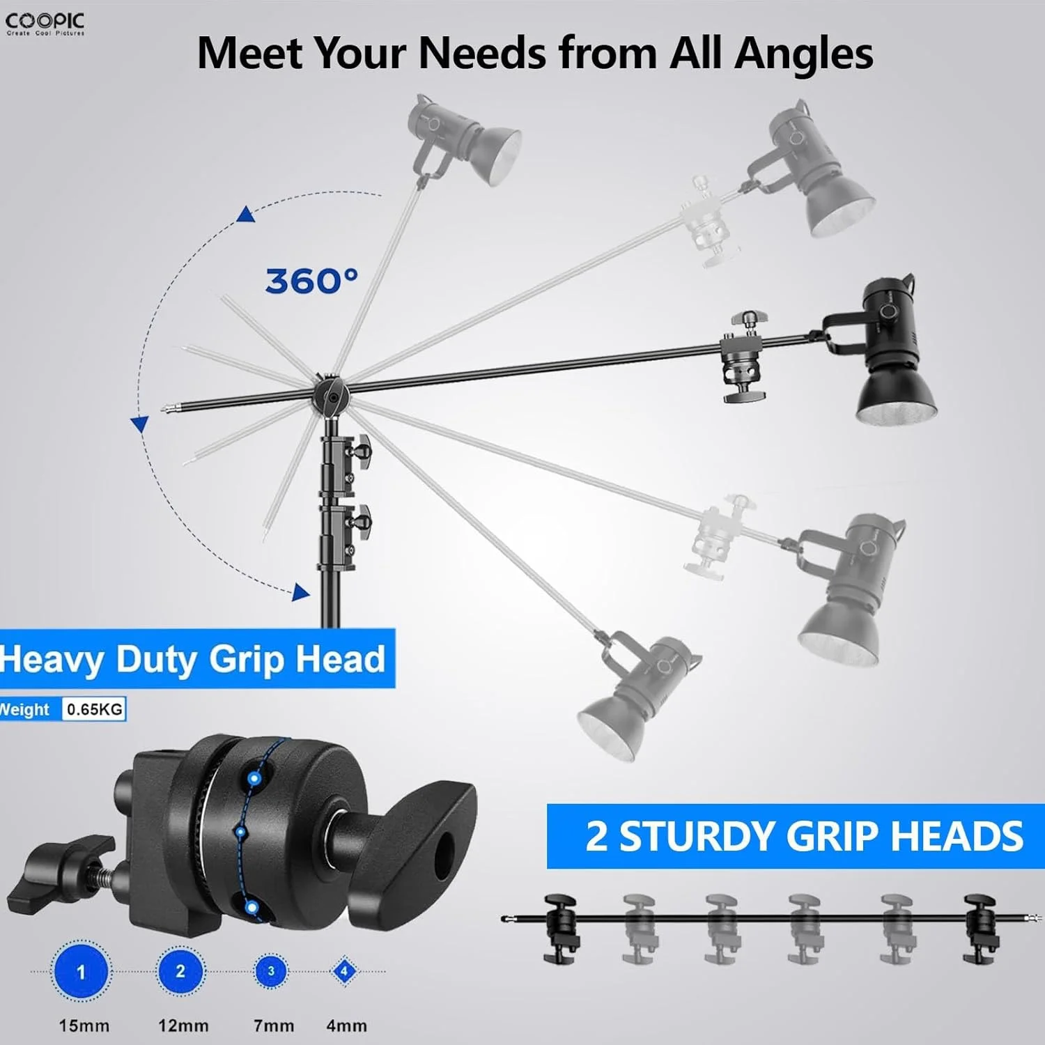 پایه C سنگین استودیوی عکس، 3 متری قابل تنظیم، مشکی، بازوی نگهدارنده 1 متری با 2 عدد سر گیره برای رفلکتور ویدئویی، مونو لایت و سایر تجهیزات عکاسی پایه C سنگین استودیوی عکس، 3 متری قابل تنظیم، مشکی، بازوی نگهدارنده 1 متری با 2 عدد سر گیره برای رفلکتور ویدئویی، مونو لایت و سایر تجهیزات عکاسی